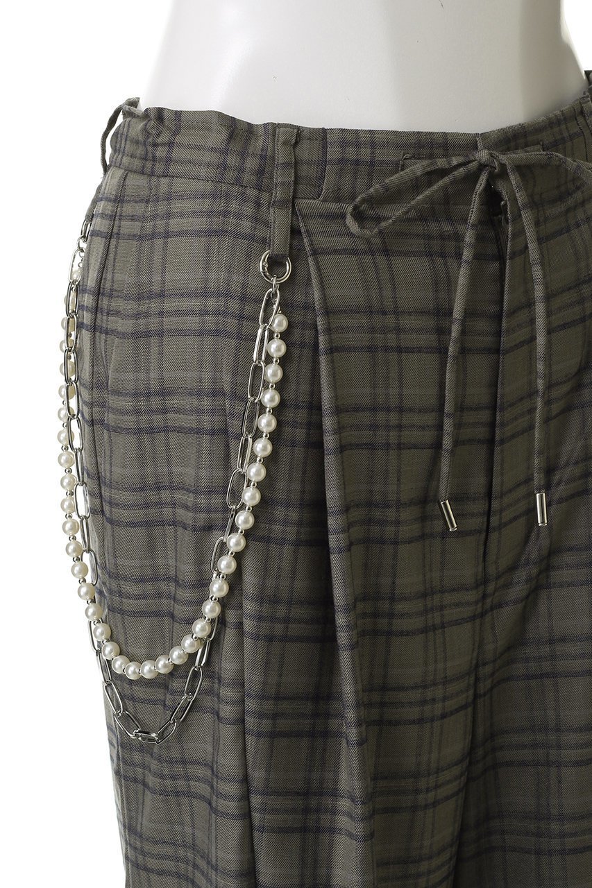 【メゾンスペシャル/MAISON SPECIAL】のWith Chain Belt Draped Hem Slacks/チェーンベルト付きドレープヘムスラックス 人気、トレンドファッション・服の通販 founy(ファニー) 　ファッション　Fashion　レディースファッション　Fashion for Women　パンツ　Pants & Trousers　ベルト&ウエストマーク　Belts & Waist Accessories　ストライプ　Stripe, Striped Pattern　スラックス　Slacks, Dress Pants　チェック　Check, Plaid, Tartan　チェーン　Chain, Chain Strap　パール　Pearl, Pearl Accent　ミックス　Mix, Mixed Style　メタル　Metal, Metal Parts　エレガント 上品　Elegant　other-8|ID: prp329100004635403 ipo3291000000033440019