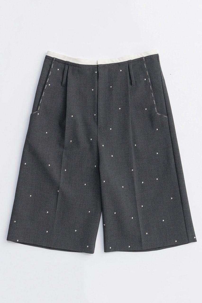 【メゾンスペシャル/MAISON SPECIAL】のStuds Worsted Shorts/スタッズウーステッドハーフパンツ 人気、トレンドファッション・服の通販 founy(ファニー) 　ファッション　Fashion　レディースファッション　Fashion for Women　パンツ　Pants & Trousers　ショートパンツ・ハーフパンツ　High-Waisted & Relaxed Shorts　2025年　2025　2025-2026秋冬・A/W　Autumn/Winter 2025–26 AW25–26　ショート　Short, Short Length　スタッズ　Studs, Metal Accents　ハンド　Hand, Handmade　ハーフ　Half, Half-Length　バランス　Balance, Style Balance　ランダム　Random, Irregular　エレガント 上品　Elegant　A/W・秋冬　Autumn/Winter　 other-1|ID: prp329100004635406 ipo3291000000033383845