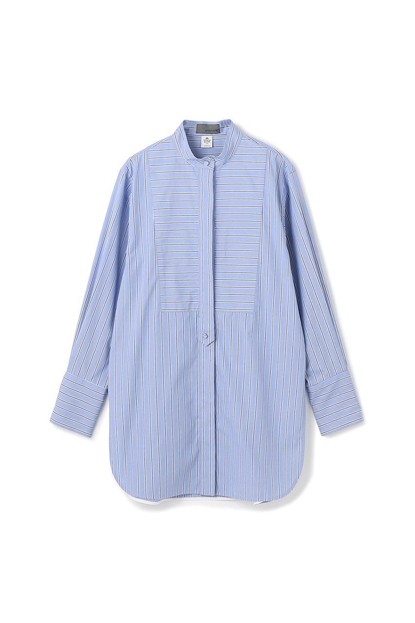 【アンクレイヴ/uncrave】の【8/13 12:00販売開始】THOMAS MASON ドレスシャツ インテリア・キッズ・メンズ・レディースファッション・服の通販 founy(ファニー) 　ファッション　Fashion　レディースファッション　Fashion for Women　トップス・カットソー　Cut & Sew Tops　シャツ・ブラウス・オフィスカジュアル　Elegant Blouses & Button-Ups　ワンピース　Dresses　フォーマル・パーティードレス・結婚式用ドレス　Elegant & Casual Dresses　2025年　2025　2025-2026秋冬・A/W　Autumn/Winter 2025–26 AW25–26　カフス　Cuff Design　ストライプ　Stripe, Striped Pattern　スリット　Slit, Slit Detail　スリーブ　Sleeve, Long Sleeve / Short Sleeve　ドレス　Dress, One-Piece　ヨーク　Yoke, Yoke Design　ロング　Long, Long-Length　A/W・秋冬　Autumn/Winter　ブルーストライプ|ID: prp329100004636009 ipo3291000000033393947