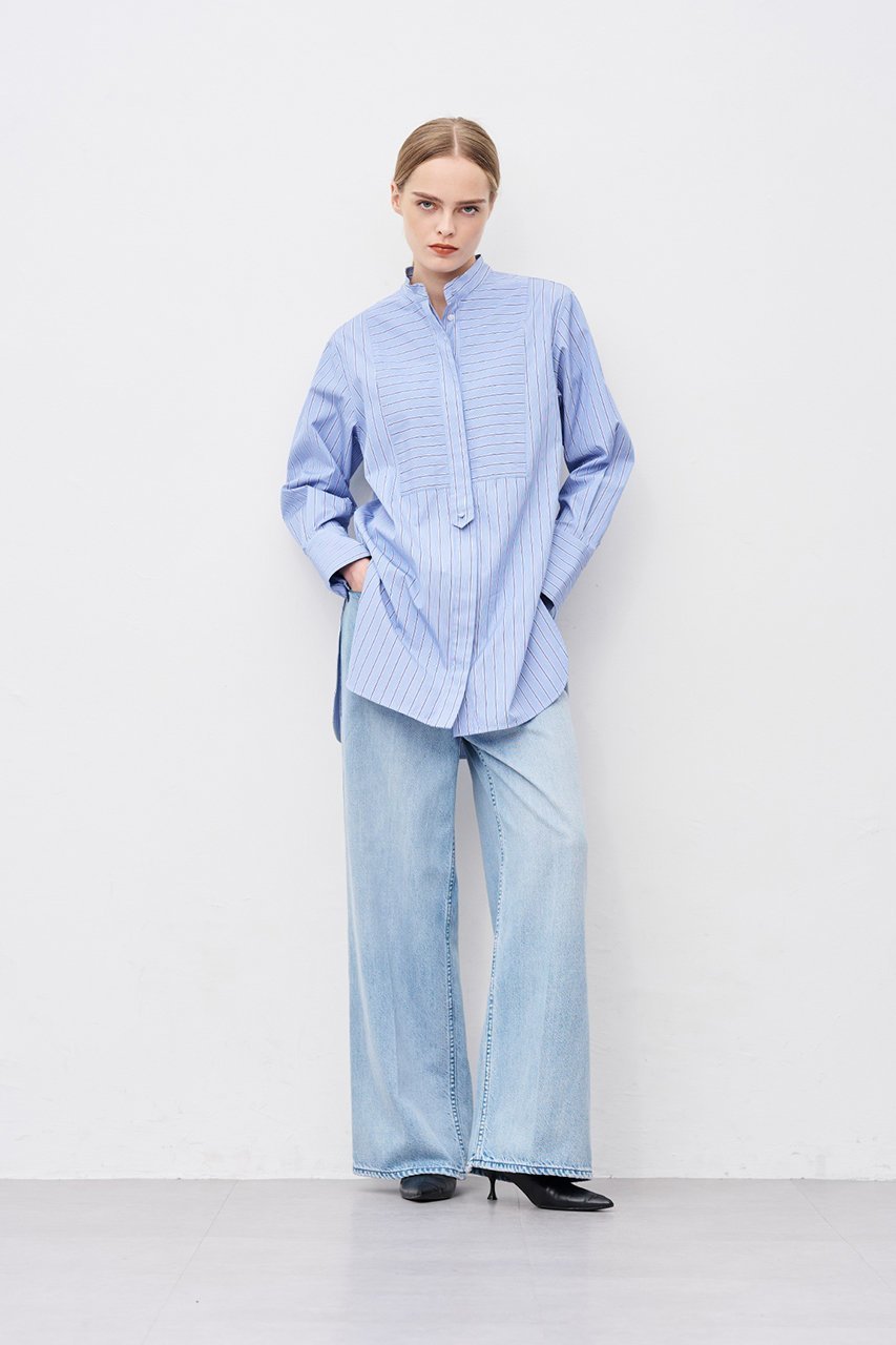 【アンクレイヴ/uncrave】の【8/13 12:00販売開始】THOMAS MASON ドレスシャツ 人気、トレンドファッション・服の通販 founy(ファニー) 　ファッション　Fashion　レディースファッション　Fashion for Women　トップス・カットソー　Cut & Sew Tops　シャツ・ブラウス・オフィスカジュアル　Elegant Blouses & Button-Ups　ワンピース　Dresses　フォーマル・パーティードレス・結婚式用ドレス　Elegant & Casual Dresses　2025年　2025　2025-2026秋冬・A/W　Autumn/Winter 2025–26 AW25–26　カフス　Cuff Design　ストライプ　Stripe, Striped Pattern　スリット　Slit, Slit Detail　スリーブ　Sleeve, Long Sleeve / Short Sleeve　ドレス　Dress, One-Piece　ヨーク　Yoke, Yoke Design　ロング　Long, Long-Length　A/W・秋冬　Autumn/Winter　other-8|ID: prp329100004636009 ipo3291000000033393954
