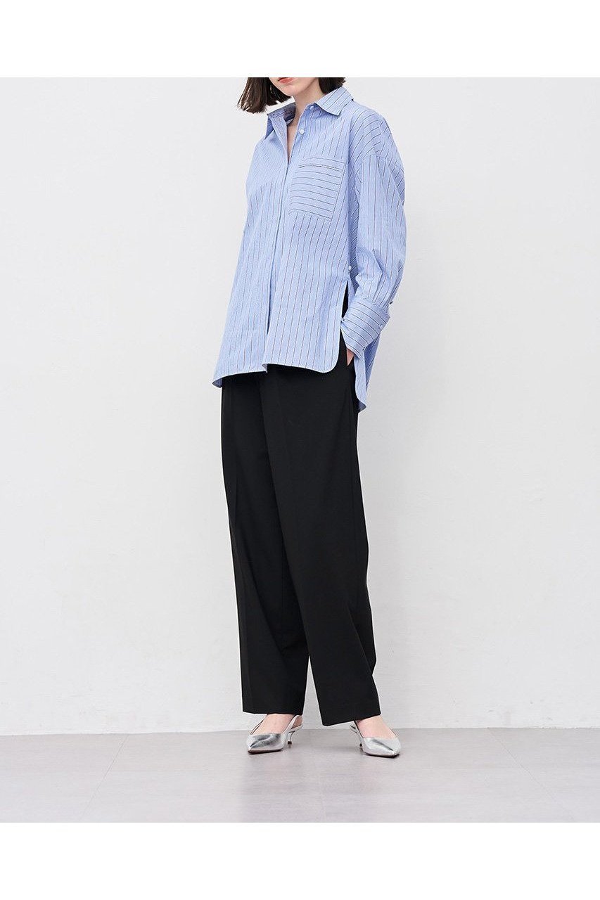 【アンクレイヴ/uncrave】の【8/13 12:00販売開始】THOMAS MASON BIGシャツ 人気、トレンドファッション・服の通販 founy(ファニー) 　ファッション　Fashion　レディースファッション　Fashion for Women　トップス・カットソー　Cut & Sew Tops　シャツ・ブラウス・オフィスカジュアル　Elegant Blouses & Button-Ups　2025年　2025　2025-2026秋冬・A/W　Autumn/Winter 2025–26 AW25–26　カシュクール　Wrap Design　カフス　Cuff Design　ストライプ　Stripe, Striped Pattern　スリーブ　Sleeve, Long Sleeve / Short Sleeve　ドレス　Dress, One-Piece　パイピング　Piping, Trim Design　ビッグ　Big, Oversized　ポケット　Pocket, Pocket Detail　ヨーク　Yoke, Yoke Design　ロング　Long, Long-Length　A/W・秋冬　Autumn/Winter　other-6|ID: prp329100004636013 ipo3291000000033393990