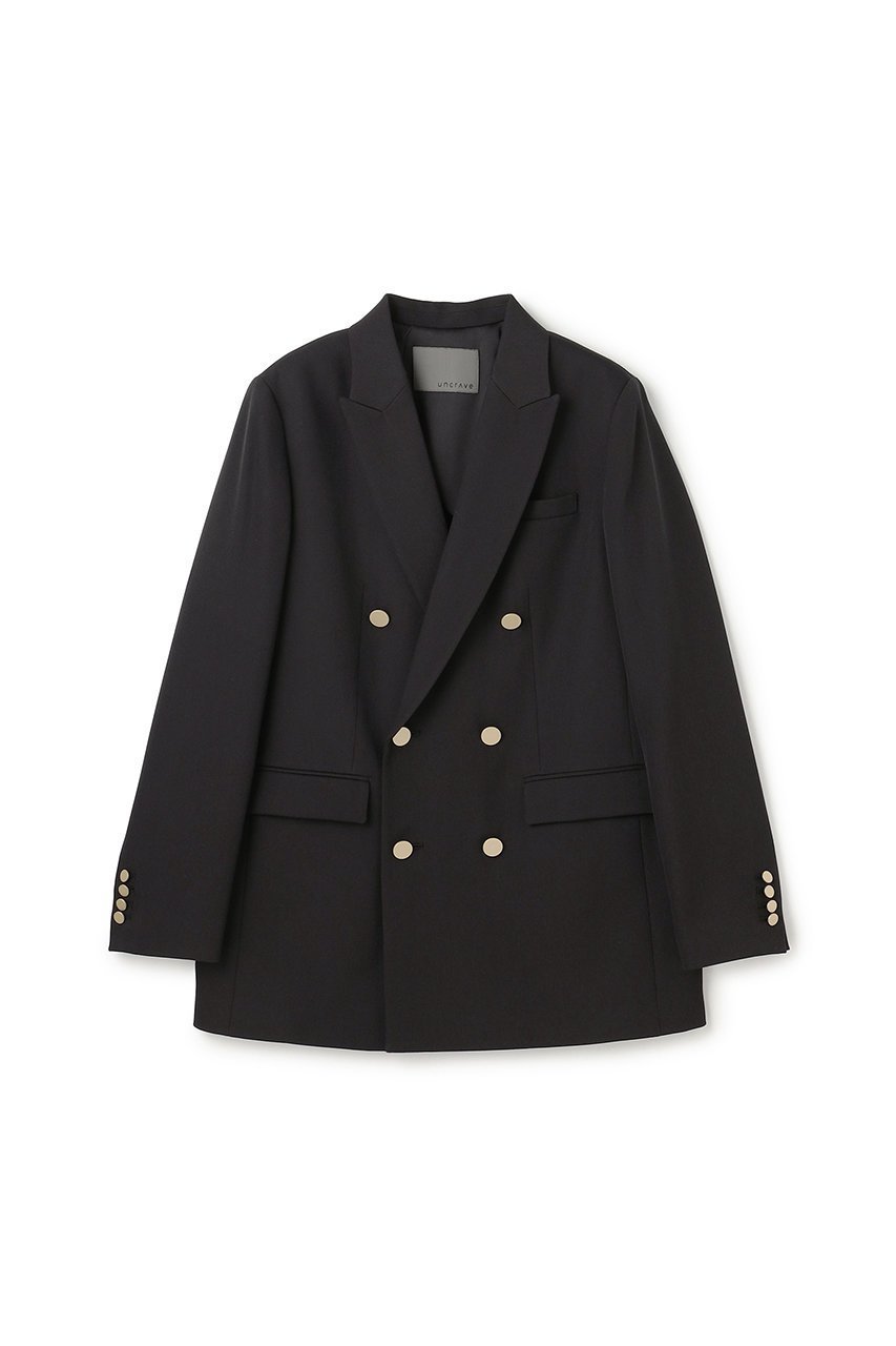 【アンクレイヴ/uncrave】のTWドビードスキン ブレザー インテリア・キッズ・メンズ・レディースファッション・服の通販 founy(ファニー) 　ファッション　Fashion　レディースファッション　Fashion for Women　アウター　Coat / Outerwear Collection　レディースジャケット・軽アウター　Jackets　ジャケット　Jacket, Outerwear　ストレッチ　Stretch, Stretchy Fabric　デニム　Denim, Jeans Material　バランス　Balance, Style Balance　ベーシック　Basic, Essential　メタル　Metal, Metal Parts　ワイド　Wide, Wide Fit　エレガント 上品　Elegant　再入荷　Restock / Back in Stock　ブラック|ID: prp329100004636016 ipo3291000000034674302