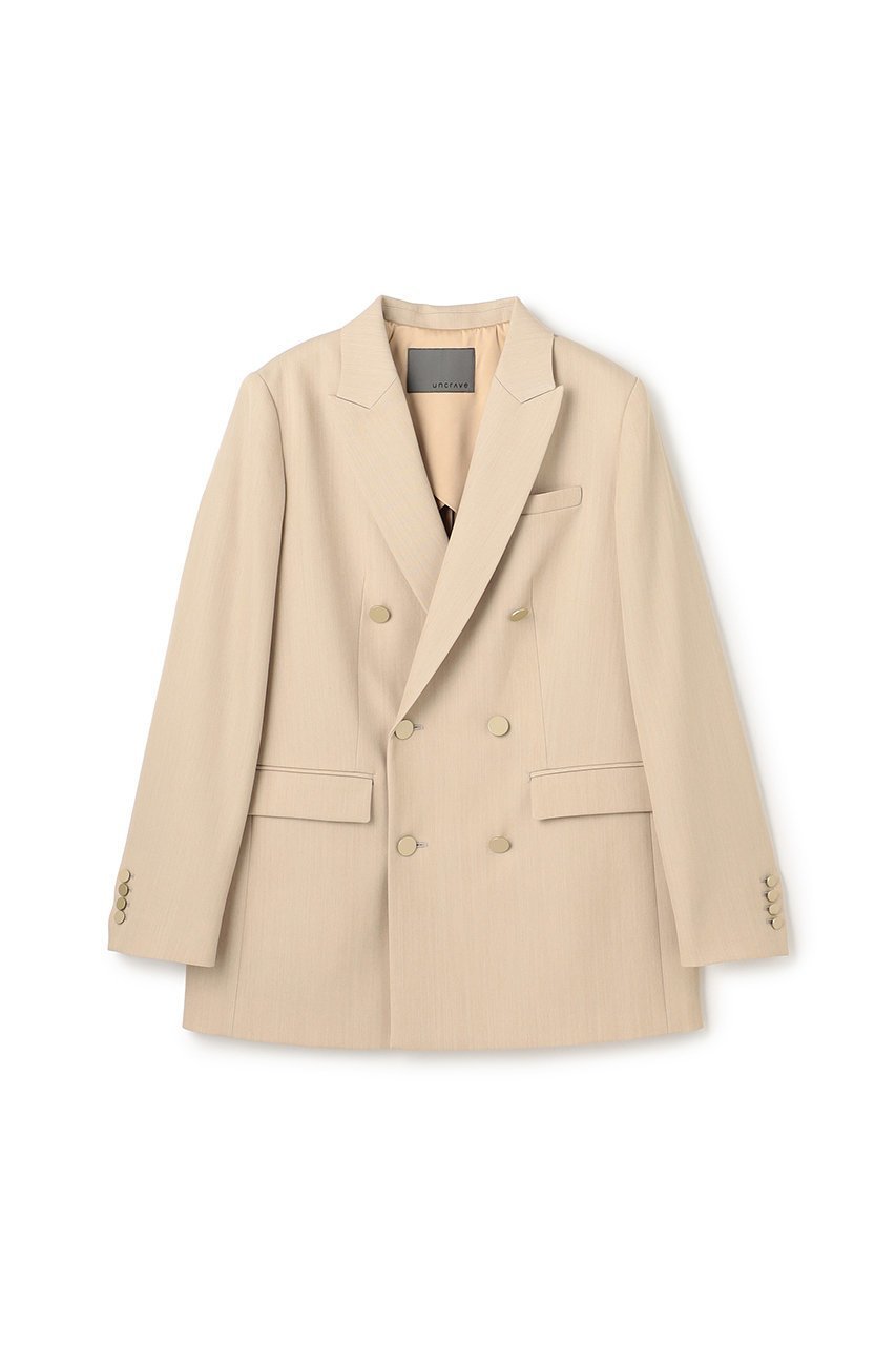 【アンクレイヴ/uncrave】のTWドビードスキン ブレザー インテリア・キッズ・メンズ・レディースファッション・服の通販 founy(ファニー) 　ファッション　Fashion　レディースファッション　Fashion for Women　アウター　Coat / Outerwear Collection　レディースジャケット・軽アウター　Jackets　ジャケット　Jacket, Outerwear　ストレッチ　Stretch, Stretchy Fabric　デニム　Denim, Jeans Material　バランス　Balance, Style Balance　ベーシック　Basic, Essential　メタル　Metal, Metal Parts　ワイド　Wide, Wide Fit　エレガント 上品　Elegant　再入荷　Restock / Back in Stock　ベージュ|ID: prp329100004636016 ipo3291000000034674303