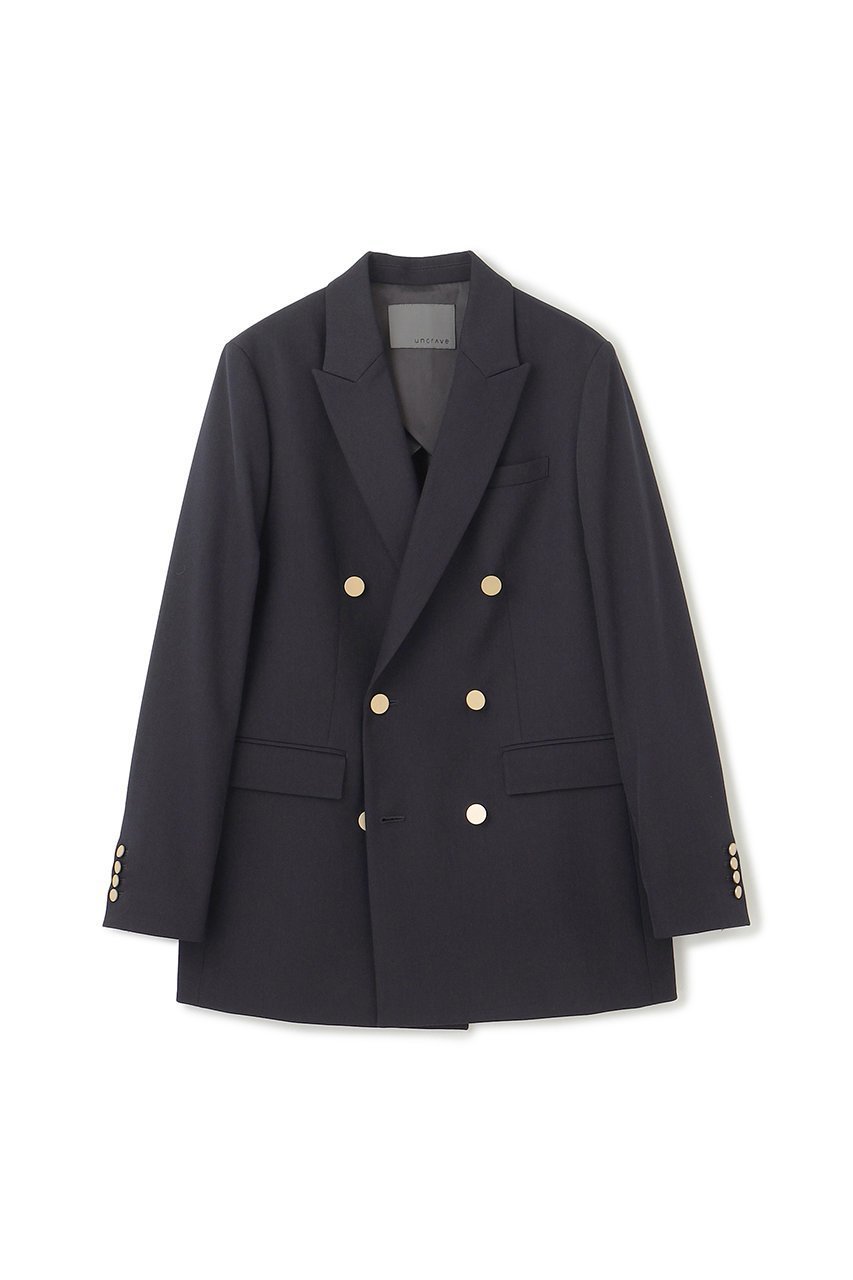 【アンクレイヴ/uncrave】のTWドビードスキン ブレザー インテリア・キッズ・メンズ・レディースファッション・服の通販 founy(ファニー) 　ファッション　Fashion　レディースファッション　Fashion for Women　アウター　Coat / Outerwear Collection　レディースジャケット・軽アウター　Jackets　ジャケット　Jacket, Outerwear　ストレッチ　Stretch, Stretchy Fabric　デニム　Denim, Jeans Material　バランス　Balance, Style Balance　ベーシック　Basic, Essential　メタル　Metal, Metal Parts　ワイド　Wide, Wide Fit　エレガント 上品　Elegant　再入荷　Restock / Back in Stock　ネイビー|ID: prp329100004636016 ipo3291000000034674304