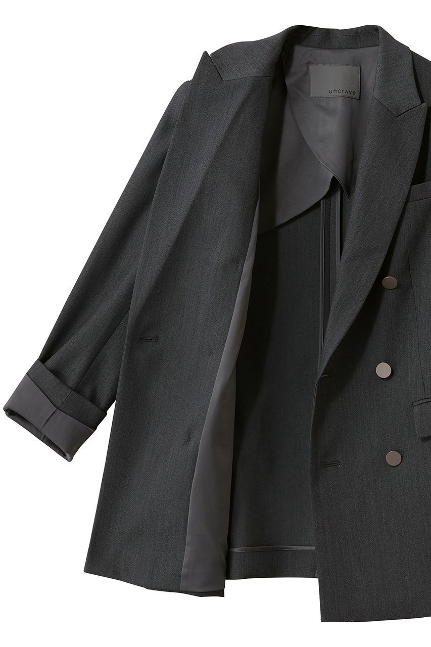 【アンクレイヴ/uncrave】のTWドビードスキン ブレザー 人気、トレンドファッション・服の通販 founy(ファニー) 　ファッション　Fashion　レディースファッション　Fashion for Women　アウター　Coat / Outerwear Collection　レディースジャケット・軽アウター　Jackets　ジャケット　Jacket, Outerwear　ストレッチ　Stretch, Stretchy Fabric　デニム　Denim, Jeans Material　バランス　Balance, Style Balance　ベーシック　Basic, Essential　メタル　Metal, Metal Parts　ワイド　Wide, Wide Fit　エレガント 上品　Elegant　other-6|ID: prp329100004636016 ipo3291000000035687952