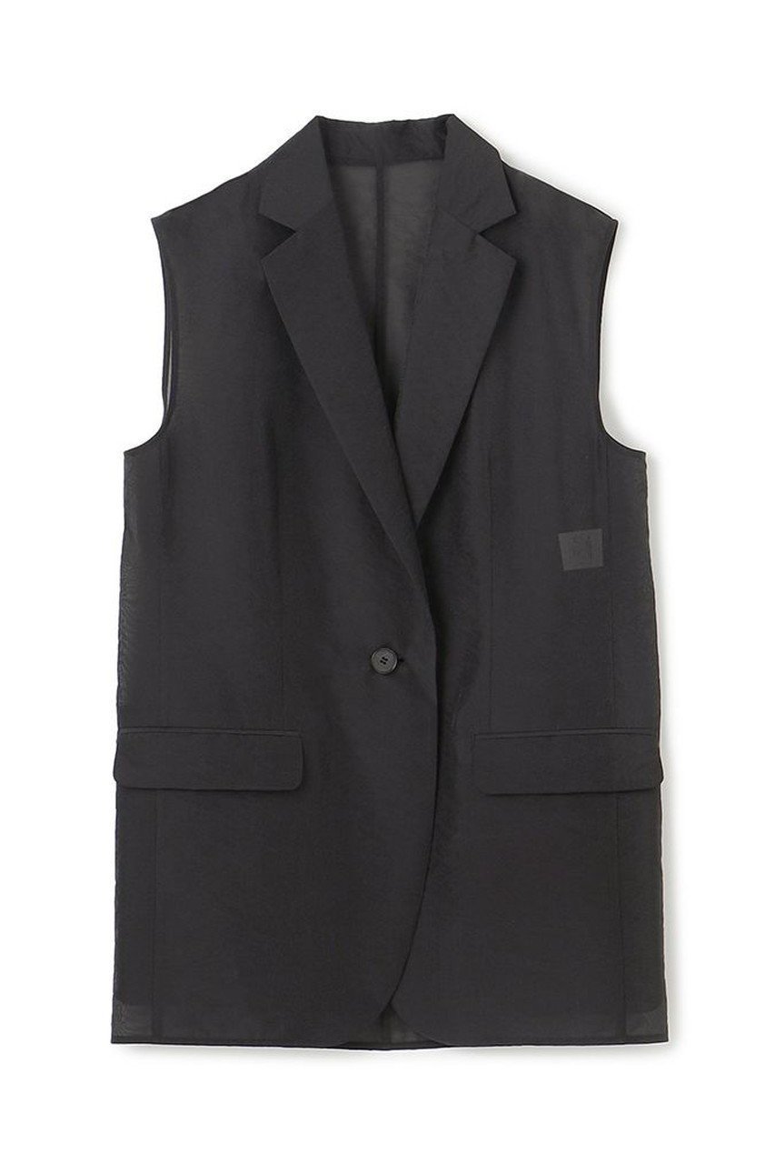 【アンクレイヴ/uncrave】の【8/13 12:00販売開始】シアーオーガンジー テーラードジレ インテリア・キッズ・メンズ・レディースファッション・服の通販 founy(ファニー) 　ファッション　Fashion　レディースファッション　Fashion for Women　アウター　Coat / Outerwear Collection　レディースジャケット・軽アウター　Jackets　2025年　2025　2025-2026秋冬・A/W　Autumn/Winter 2025–26 AW25–26　エアリー　Airy Texture　シアー　Sheer, See-Through　シンプル　Simple, Minimal　ジャケット　Jacket, Outerwear　ブライト　Bright, Shiny　ベスト　Vest, Waistcoat　エレガント 上品　Elegant　A/W・秋冬　Autumn/Winter　ブラック|ID: prp329100004636017 ipo3291000000033394025
