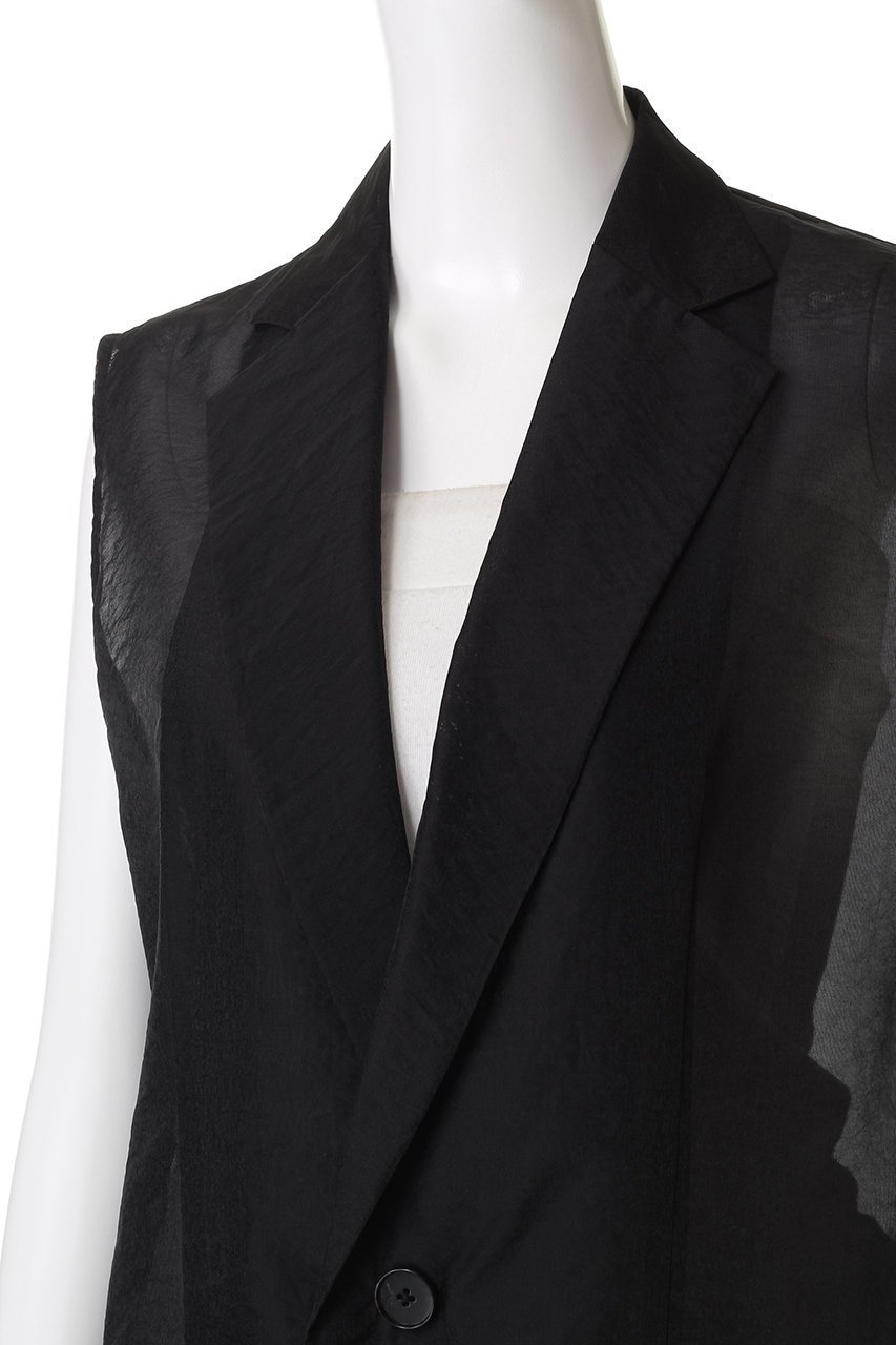 【アンクレイヴ/uncrave】のシアーオーガンジー テーラードジレ 人気、トレンドファッション・服の通販 founy(ファニー) 　ファッション　Fashion　レディースファッション　Fashion for Women　アウター　Coat / Outerwear Collection　レディースジャケット・軽アウター　Jackets　エアリー　Airy Texture　シアー　Sheer, See-Through　シンプル　Simple, Minimal　ジャケット　Jacket, Outerwear　ブライト　Bright, Shiny　ベスト　Vest, Waistcoat　エレガント 上品　Elegant　other-5|ID: prp329100004636017 ipo3291000000035684509