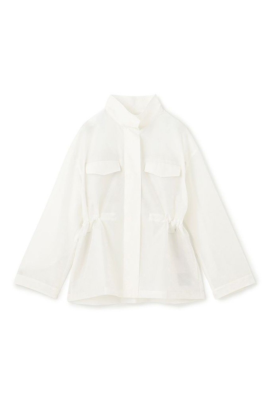 【アンクレイヴ/uncrave】の【8/13 12:00販売開始】シアーオーガンジー ミリタリーブルゾン インテリア・キッズ・メンズ・レディースファッション・服の通販 founy(ファニー) 　ファッション　Fashion　レディースファッション　Fashion for Women　アウター　Coat / Outerwear Collection　レディースジャケット・軽アウター　Jackets　ブルゾンジャケット・スポーティアウター　Blouson Jackets　2025年　2025　2025-2026秋冬・A/W　Autumn/Winter 2025–26 AW25–26　エアリー　Airy Texture　オーガンジー　Organza Fabric　シアー　Sheer, See-Through　シンプル　Simple, Minimal　ジャケット　Jacket, Outerwear　スタンド　Stand Collar, Upright Stand　ドローコード　Drawcord, Drawstring Cord　ブライト　Bright, Shiny　ブルゾン　Blouson, Bomber Jacket　ポケット　Pocket, Pocket Detail　ミリタリー　Military, Army Style　エレガント 上品　Elegant　A/W・秋冬　Autumn/Winter　オフ|ID: prp329100004636018 ipo3291000000033394032