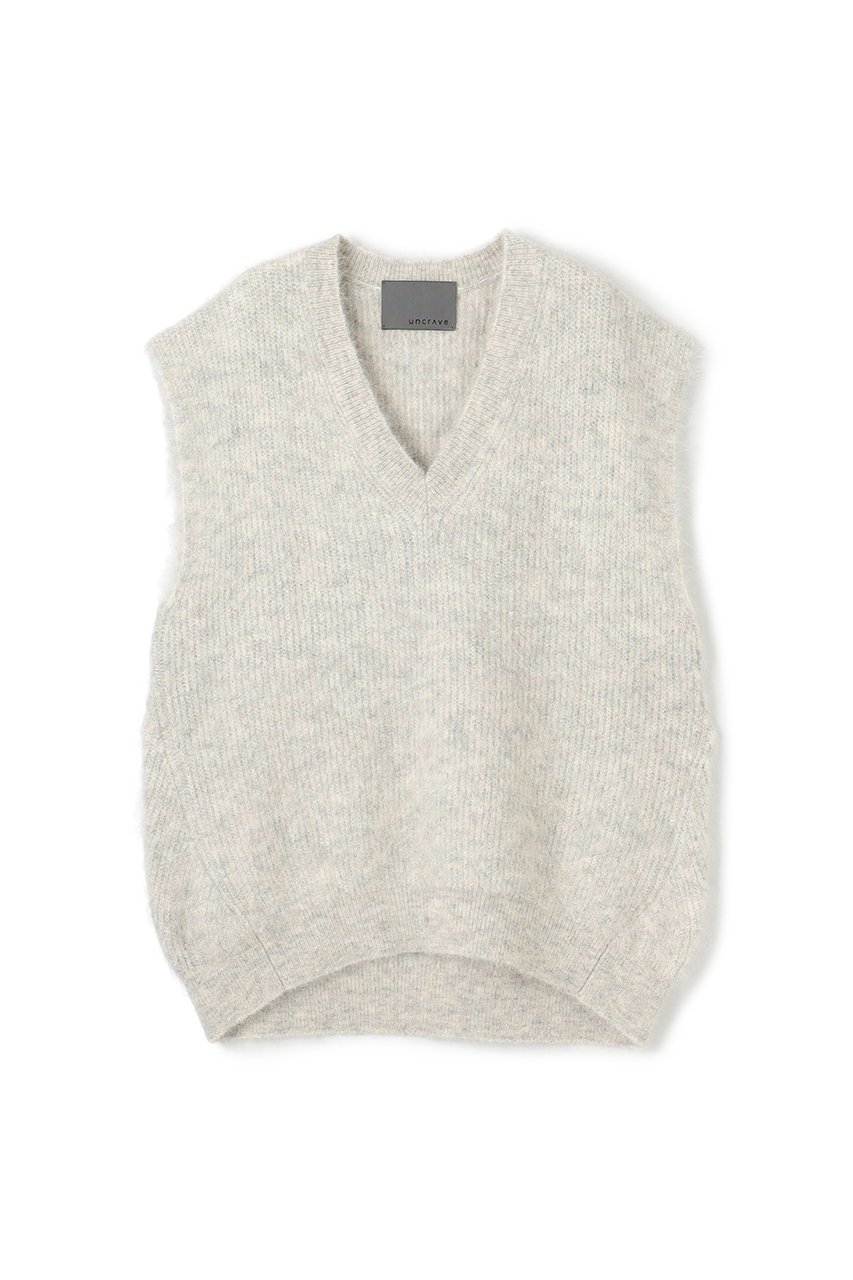 【アンクレイヴ/uncrave】の【8/13 12:00販売開始】アルパカファーニット Vネックベスト インテリア・キッズ・メンズ・レディースファッション・服の通販 founy(ファニー) 　ファッション　Fashion　レディースファッション　Fashion for Women　トップス・カットソー　Cut & Sew Tops　ニット　Knit Tops & Sweaters　ベスト&ジレ / 重ね着スタイル　Vests & Gilets　カジュアルプルオーバー・ニットトップス　Pullovers & Knit Tops / Casual Pullovers　Vネックトップス　V-Neck Tops / V-Cut Neckline Shirts　2025年　2025　2025-2026秋冬・A/W　Autumn/Winter 2025–26 AW25–26　おすすめ　Recommended / Our Picks　なめらか　Smooth, Silky Texture　インナー　Innerwear　ストレッチ　Stretch, Stretchy Fabric　スリーブ　Sleeve, Long Sleeve / Short Sleeve　フレンチ　French, French Style　ベスト　Vest, Waistcoat　今季　This Season, Current Season　半袖　Short Sleeve, Half Sleeve　畦　Ribbed Knit　A/W・秋冬　Autumn/Winter　ナチュラル|ID: prp329100004636020 ipo3291000000033394052