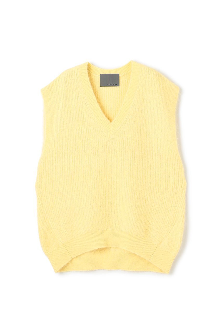 【アンクレイヴ/uncrave】の【8/13 12:00販売開始】アルパカファーニット Vネックベスト インテリア・キッズ・メンズ・レディースファッション・服の通販 founy(ファニー) 　ファッション　Fashion　レディースファッション　Fashion for Women　トップス・カットソー　Cut & Sew Tops　ニット　Knit Tops & Sweaters　ベスト&ジレ / 重ね着スタイル　Vests & Gilets　カジュアルプルオーバー・ニットトップス　Pullovers & Knit Tops / Casual Pullovers　Vネックトップス　V-Neck Tops / V-Cut Neckline Shirts　2025年　2025　2025-2026秋冬・A/W　Autumn/Winter 2025–26 AW25–26　おすすめ　Recommended / Our Picks　なめらか　Smooth, Silky Texture　インナー　Innerwear　ストレッチ　Stretch, Stretchy Fabric　スリーブ　Sleeve, Long Sleeve / Short Sleeve　フレンチ　French, French Style　ベスト　Vest, Waistcoat　今季　This Season, Current Season　半袖　Short Sleeve, Half Sleeve　畦　Ribbed Knit　A/W・秋冬　Autumn/Winter　レモンイエロー|ID: prp329100004636020 ipo3291000000033394053