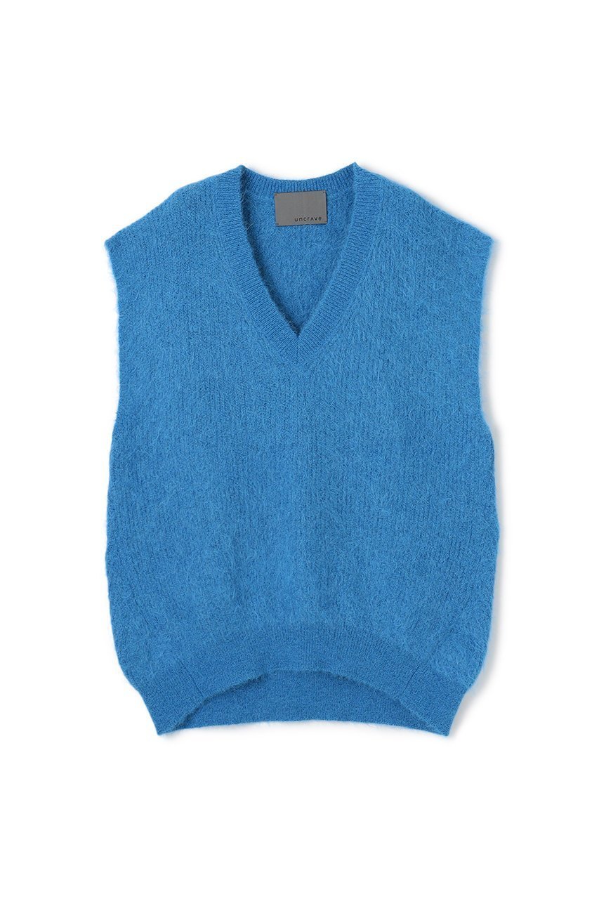 【アンクレイヴ/uncrave】の【8/13 12:00販売開始】アルパカファーニット Vネックベスト インテリア・キッズ・メンズ・レディースファッション・服の通販 founy(ファニー) 　ファッション　Fashion　レディースファッション　Fashion for Women　トップス・カットソー　Cut & Sew Tops　ニット　Knit Tops & Sweaters　ベスト&ジレ / 重ね着スタイル　Vests & Gilets　カジュアルプルオーバー・ニットトップス　Pullovers & Knit Tops / Casual Pullovers　Vネックトップス　V-Neck Tops / V-Cut Neckline Shirts　2025年　2025　2025-2026秋冬・A/W　Autumn/Winter 2025–26 AW25–26　おすすめ　Recommended / Our Picks　なめらか　Smooth, Silky Texture　インナー　Innerwear　ストレッチ　Stretch, Stretchy Fabric　スリーブ　Sleeve, Long Sleeve / Short Sleeve　フレンチ　French, French Style　ベスト　Vest, Waistcoat　今季　This Season, Current Season　半袖　Short Sleeve, Half Sleeve　畦　Ribbed Knit　A/W・秋冬　Autumn/Winter　ブルー|ID: prp329100004636020 ipo3291000000033394054