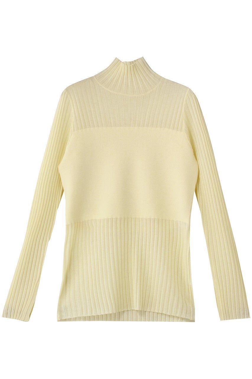 【アンクレイヴ/uncrave】のシアーニット コンビトップス インテリア・キッズ・メンズ・レディースファッション・服の通販 founy(ファニー) 　ファッション　Fashion　レディースファッション　Fashion for Women　トップス・カットソー　Cut & Sew Tops　ニット　Knit Tops & Sweaters　カジュアルプルオーバー・ニットトップス　Pullovers & Knit Tops / Casual Pullovers　シアー　Sheer, See-Through　タートル　Turtleneck, Turtle Collar　トレンド　Trend, Trending Now　ビスチェ　Bustier, Corset Top　クリームイエロー|ID: prp329100004636021 ipo3291000000035625537