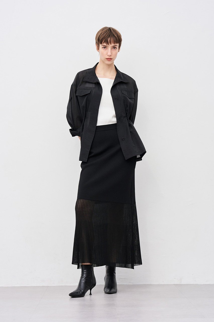 【アンクレイヴ/uncrave】の【8/13 12:00販売開始】シアーニット コンビスカート 人気、トレンドファッション・服の通販 founy(ファニー) 　ファッション　Fashion　レディースファッション　Fashion for Women　スカート　Skirts　ロングスカート　Long Skirts / Maxi & Midi Skirts　2025年　2025　2025-2026秋冬・A/W　Autumn/Winter 2025–26 AW25–26　コンビ　Combo, Combination Style　シアー　Sheer, See-Through　フィット　Fit, Slim Fit　フレア　Flare, Flared　ロング　Long, Long-Length　ワイドリブ　Wide Rib, Wide Ribbed Knit　A/W・秋冬　Autumn/Winter　other-8|ID: prp329100004636032 ipo3291000000033394168