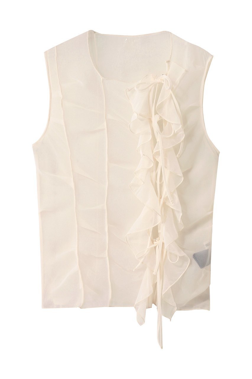 【プランク プロジェクト/PRANK PROJECT】のランダムタックシアータンク / Random Tuck Shear Tank インテリア・キッズ・メンズ・レディースファッション・服の通販 founy(ファニー) 　ファッション　Fashion　レディースファッション　Fashion for Women　トップス・カットソー　Cut & Sew Tops　キャミソール&ノースリーブ　Camisoles & Sleeveless Tops　シャツ・ブラウス・オフィスカジュアル　Elegant Blouses & Button-Ups　インナー　Innerwear　キャミソール　Camisole, Spaghetti Strap Top　タンク　Tank Top, Sleeveless Top　ノースリーブ　Sleeveless, No-Sleeve　メタル　Metal, Metal Parts　ランダム　Random, Irregular　再入荷　Restock / Back in Stock　WHT(ホワイト)|ID: prp329100004636048 ipo3291000000033394347