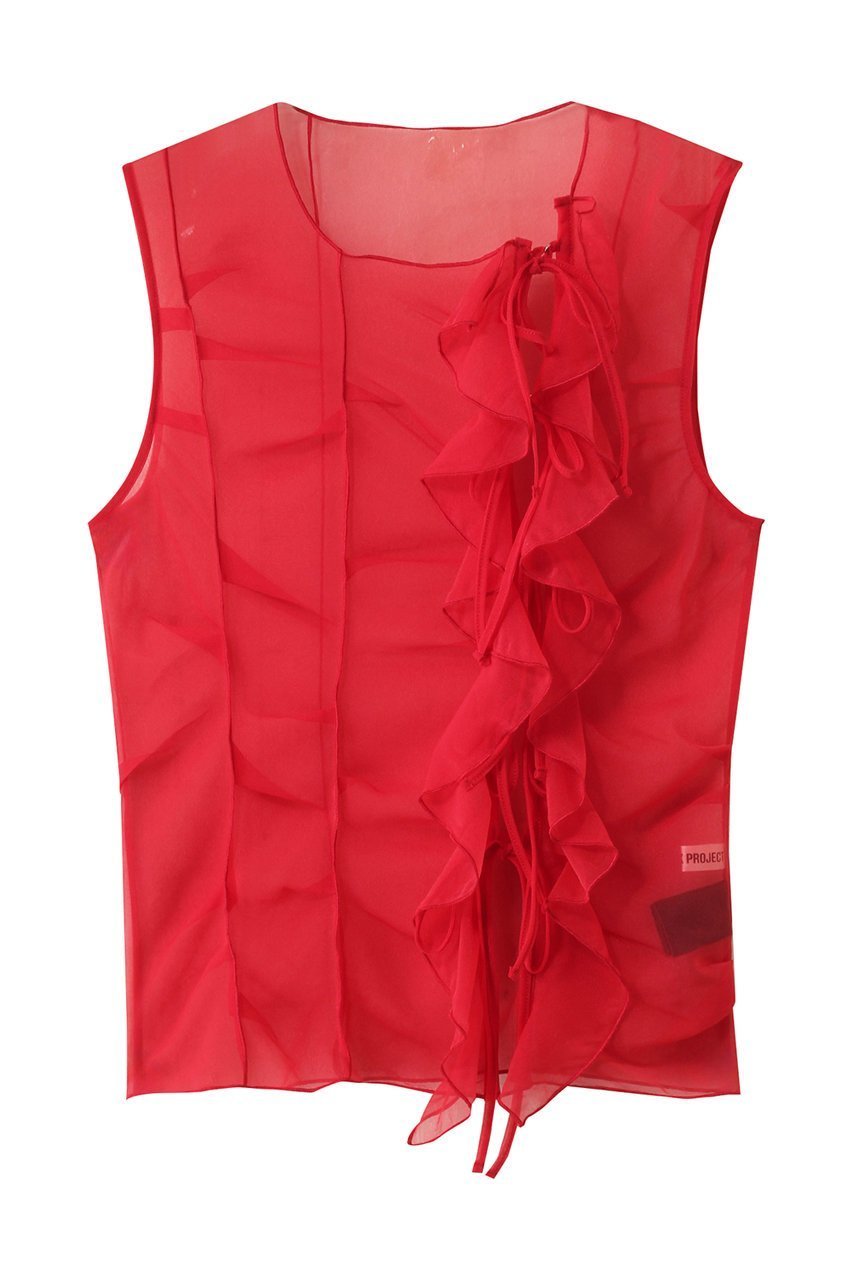 【プランク プロジェクト/PRANK PROJECT】のランダムタックシアータンク / Random Tuck Shear Tank インテリア・キッズ・メンズ・レディースファッション・服の通販 founy(ファニー) 　ファッション　Fashion　レディースファッション　Fashion for Women　トップス・カットソー　Cut & Sew Tops　キャミソール&ノースリーブ　Camisoles & Sleeveless Tops　シャツ・ブラウス・オフィスカジュアル　Elegant Blouses & Button-Ups　インナー　Innerwear　キャミソール　Camisole, Spaghetti Strap Top　タンク　Tank Top, Sleeveless Top　ノースリーブ　Sleeveless, No-Sleeve　メタル　Metal, Metal Parts　ランダム　Random, Irregular　再入荷　Restock / Back in Stock　RED(レッド)|ID: prp329100004636048 ipo3291000000033394348