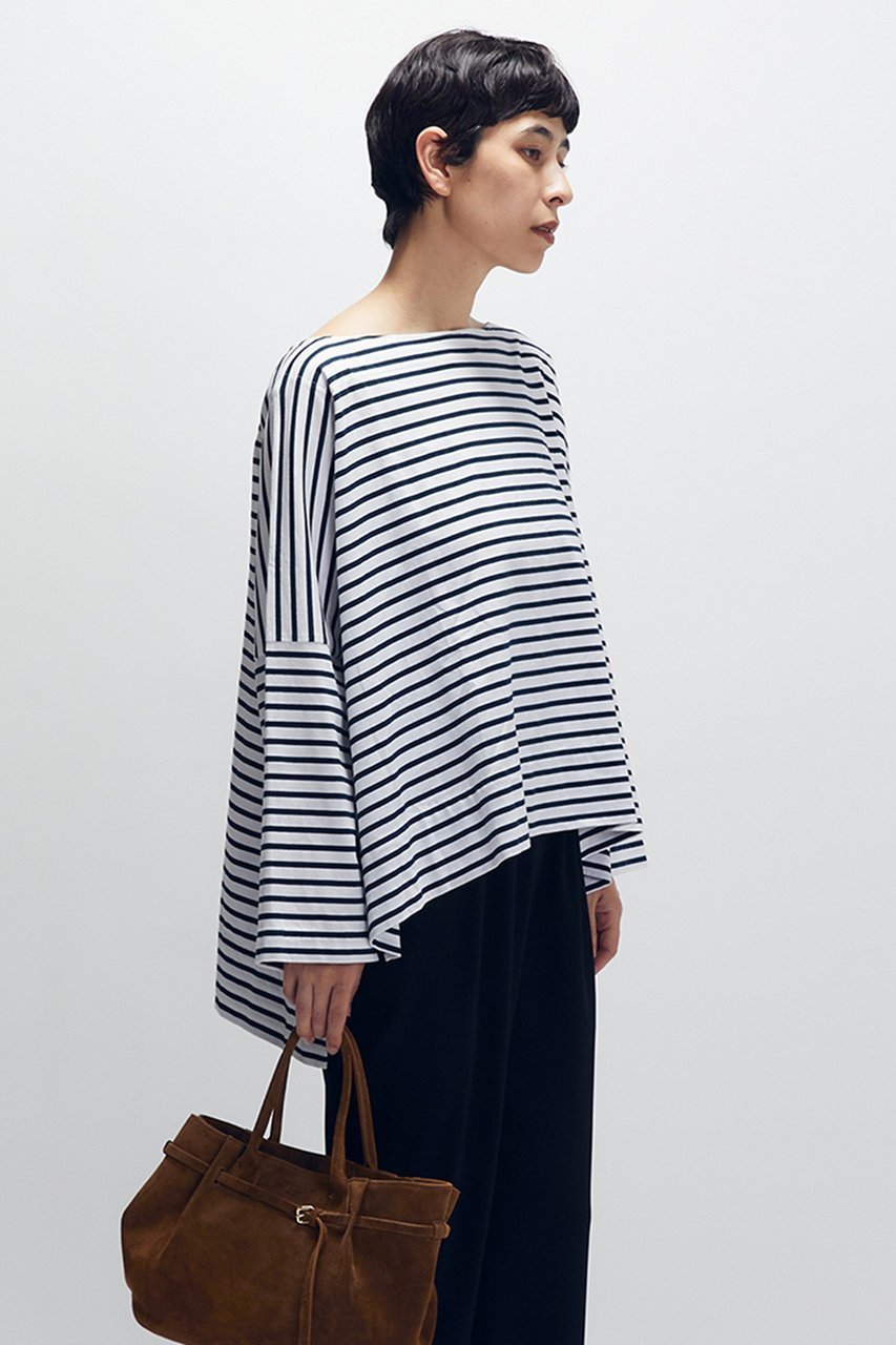 【プルミエ アロンディスモン/1er Arrondissement】の【別注】【COGTHEBIGSMOKE】“ANNA TOP”ボーダートップス 人気、トレンドファッション・服の通販 founy(ファニー) 　ファッション　Fashion　レディースファッション　Fashion for Women　トップス・カットソー　Cut & Sew Tops　シャツ・ブラウス・オフィスカジュアル　Elegant Blouses & Button-Ups　ロングTシャツ・Tシャツ　Longline T-Shirts & Tees　カットソー・ベーシックTシャツ　Cut-and-Sewn Tops / Stretch Tees & Basics　コレクション　Collection, Seasonal Line　スリーブ　Sleeve, Long Sleeve / Short Sleeve　トレンド　Trend, Trending Now　長袖　Long Sleeve, Full Sleeve　ボーダー　Border, Stripe　別注　Limited Edition, Custom Order　リアル　Real, Realistic　ロング　Long, Long-Length　A/W・秋冬　Autumn/Winter　2025年　2025　2025-2026秋冬・A/W　Autumn/Winter 2025–26 AW25–26　other-2|ID: prp329100004636644 ipo3291000000033406985