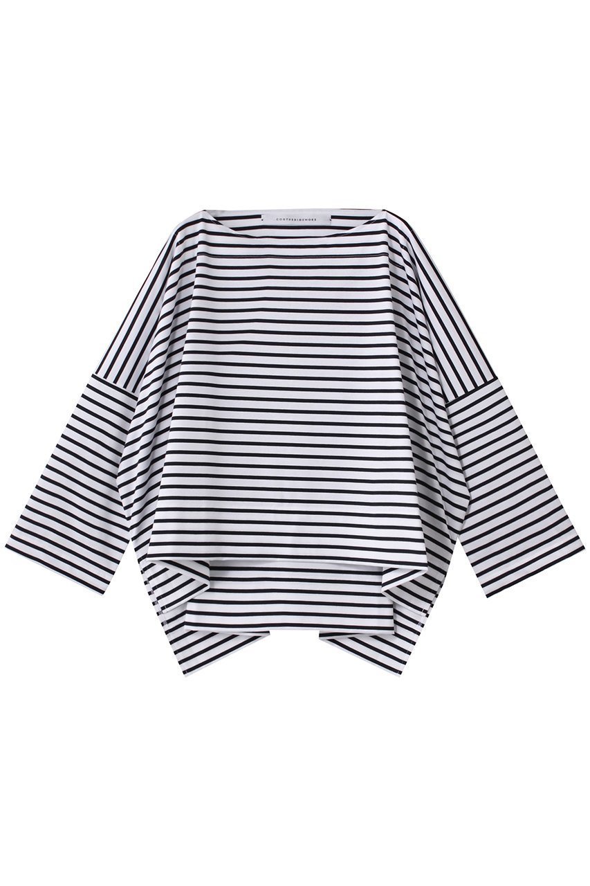 【プルミエ アロンディスモン/1er Arrondissement】の【別注】【COGTHEBIGSMOKE】“ANNA TOP”ボーダートップス インテリア・キッズ・メンズ・レディースファッション・服の通販 founy(ファニー) ファッション Fashion レディースファッション Fashion for Women トップス・カットソー Cut & Sew Tops シャツ・ブラウス・オフィスカジュアル Elegant Blouses & Button-Ups ロングTシャツ・Tシャツ Longline T-Shirts & Tees カットソー・ベーシックTシャツ Cut-and-Sewn Tops / Stretch Tees & Basics コレクション Collection, Seasonal Line スリーブ Sleeve, Long Sleeve / Short Sleeve トレンド Trend, Trending Now 長袖 Long Sleeve, Full Sleeve ボーダー Border, Stripe 別注 Limited Edition, Custom Order リアル Real, Realistic ロング Long, Long-Length ネイビー|ID: prp329100004636644 ipo3291000000035759294