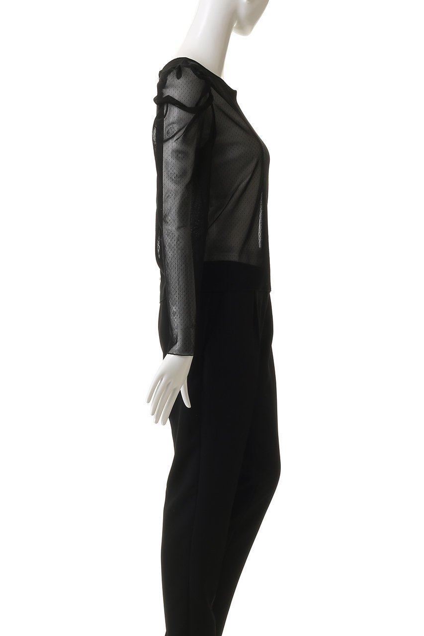 【アルアバイル/allureville】の【Loulou Willoughby】ドットチュールジコスリーブPO A 人気、トレンドファッション・服の通販 founy(ファニー) 　ファッション　Fashion　レディースファッション　Fashion for Women　トップス・カットソー　Cut & Sew Tops　シャツ・ブラウス・オフィスカジュアル　Elegant Blouses & Button-Ups　ロングTシャツ・Tシャツ　Longline T-Shirts & Tees　カットソー・ベーシックTシャツ　Cut-and-Sewn Tops / Stretch Tees & Basics　2025年　2025　2025-2026秋冬・A/W　Autumn/Winter 2025–26 AW25–26　ギャザー　Gathered, Ruffled　スリーブ　Sleeve, Long Sleeve / Short Sleeve　チュール　Tulip, Tulip Motif　ドット　Polka Dot, Dot Pattern　パーティ　Party, Party Style　パール　Pearl, Pearl Accent　ロング　Long, Long-Length　A/W・秋冬　Autumn/Winter　other-3|ID: prp329100004636645 ipo3291000000033406992