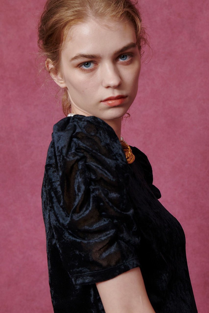 【アルアバイル/allureville】の【Loulou Willoughby】ベロア半袖プルオーバー 人気、トレンドファッション・服の通販 founy(ファニー) 　ファッション　Fashion　レディースファッション　Fashion for Women　トップス・カットソー　Cut & Sew Tops　シャツ・ブラウス・オフィスカジュアル　Elegant Blouses & Button-Ups　ロングTシャツ・Tシャツ　Longline T-Shirts & Tees　カジュアルプルオーバー・ニットトップス　Pullovers & Knit Tops / Casual Pullovers　カットソー・ベーシックTシャツ　Cut-and-Sewn Tops / Stretch Tees & Basics　ベロアトップス　Velour Tops / Velvet-Look Items　ギャザー　Gathered, Ruffled　シアー　Sheer, See-Through　ショート　Short, Short Length　スリーブ　Sleeve, Long Sleeve / Short Sleeve　ビスチェ　Bustier, Corset Top　ベロア　Velour, Soft Velvet　半袖　Short Sleeve, Half Sleeve　秋　Autumn　other-8|ID: prp329100004636646 ipo3291000000033768848