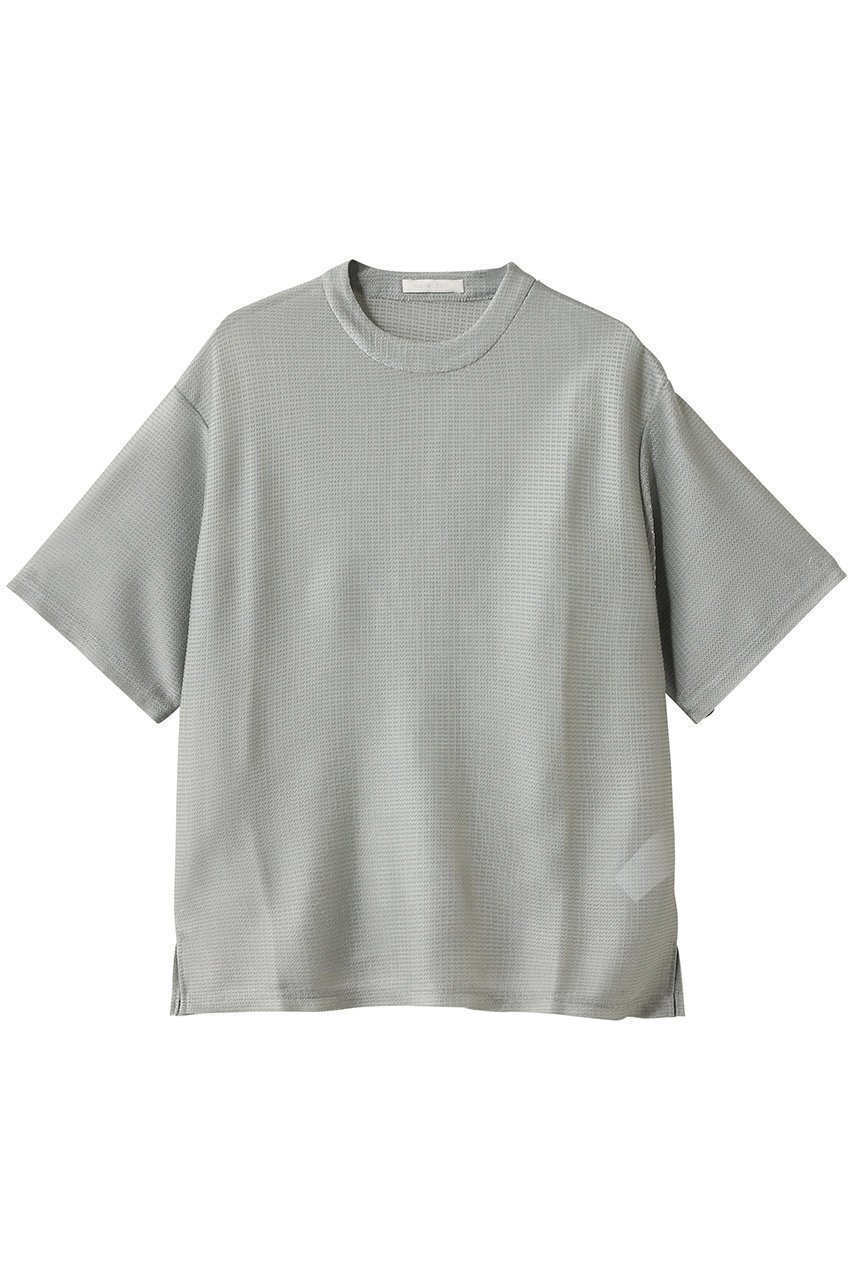 【カナコ サカイ/KANAKO SAKAI】のMETALLIC ジャージー Tシャツ インテリア・キッズ・メンズ・レディースファッション・服の通販 founy(ファニー) 　ファッション　Fashion　レディースファッション　Fashion for Women　トップス・カットソー　Cut & Sew Tops　シャツ・ブラウス・オフィスカジュアル　Elegant Blouses & Button-Ups　ロングTシャツ・Tシャツ　Longline T-Shirts & Tees　カットソー・ベーシックTシャツ　Cut-and-Sewn Tops / Stretch Tees & Basics　2025年　2025　2025-2026秋冬・A/W　Autumn/Winter 2025–26 AW25–26　シアー　Sheer, See-Through　シャイニー　Shiny, Glossy Finish　ショート　Short, Short Length　スリット　Slit, Slit Detail　スリーブ　Sleeve, Long Sleeve / Short Sleeve　秋　Autumn　A/W・秋冬　Autumn/Winter　ライトグリーン|ID: prp329100004636650 ipo3291000000033407029