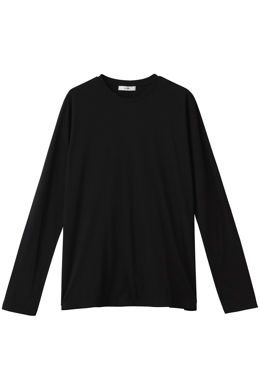 【セアン/SCEARN】のCOTTON JERSEY ロングTシャツ インテリア・キッズ・メンズ・レディースファッション・服の通販 founy(ファニー) 　ファッション　Fashion　レディースファッション　Fashion for Women　トップス・カットソー　Cut & Sew Tops　シャツ・ブラウス・オフィスカジュアル　Elegant Blouses & Button-Ups　ロングTシャツ・Tシャツ　Longline T-Shirts & Tees　カットソー・ベーシックTシャツ　Cut-and-Sewn Tops / Stretch Tees & Basics　2025年　2025　2025-2026秋冬・A/W　Autumn/Winter 2025–26 AW25–26　なめらか　Smooth, Silky Texture　インナー　Innerwear　スリーブ　Sleeve, Long Sleeve / Short Sleeve　ロング　Long, Long-Length　定番　Standard, Basic Item　A/W・秋冬　Autumn/Winter　Black|ID: prp329100004636654 ipo3291000000033407060