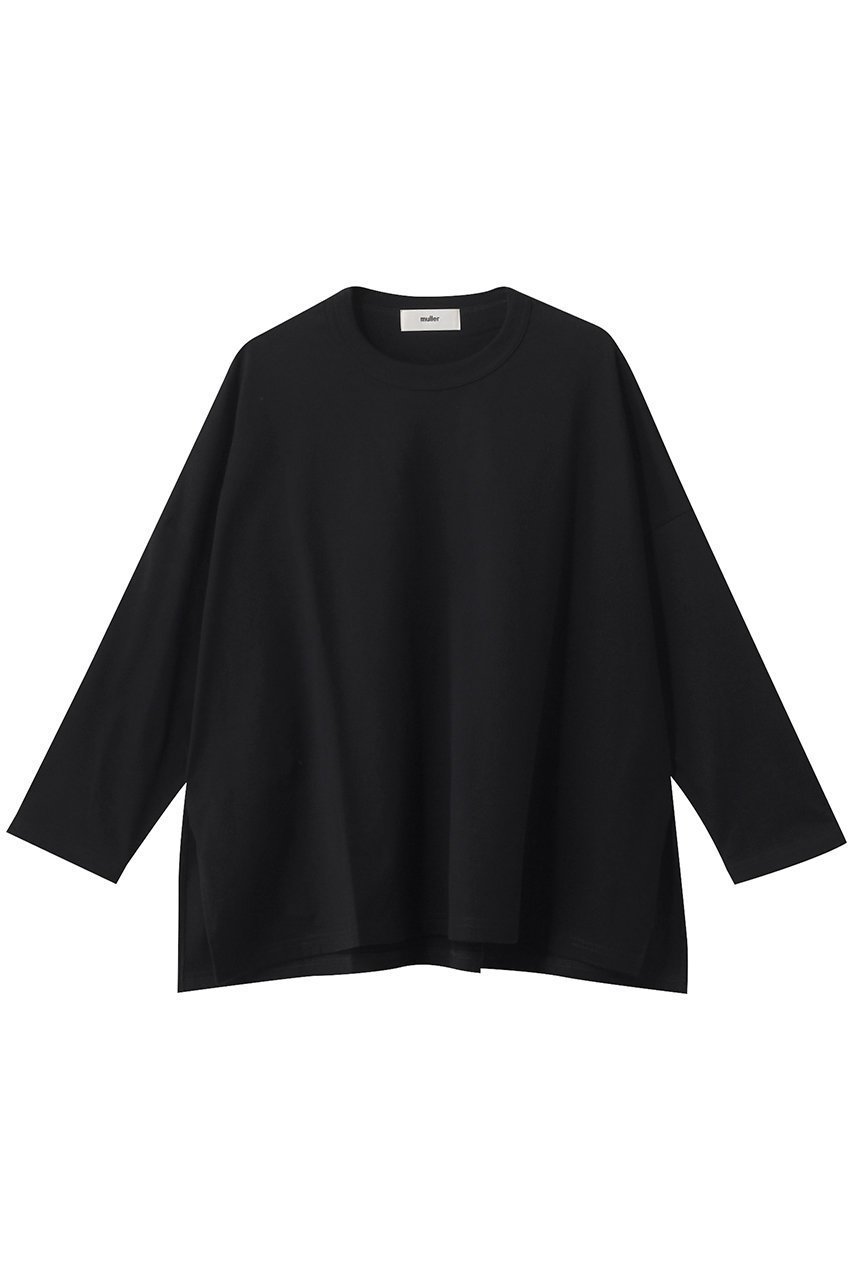 【エリオポール/heliopole】の【muller of yoshiokubo】LONG-SLEEVE Tシャツ インテリア・キッズ・メンズ・レディースファッション・服の通販 founy(ファニー) 　ファッション　Fashion　レディースファッション　Fashion for Women　トップス・カットソー　Cut & Sew Tops　シャツ・ブラウス・オフィスカジュアル　Elegant Blouses & Button-Ups　ロングTシャツ・Tシャツ　Longline T-Shirts & Tees　カットソー・ベーシックTシャツ　Cut-and-Sewn Tops / Stretch Tees & Basics　スリーブ　Sleeve, Long Sleeve / Short Sleeve　ロング　Long, Long-Length　エレガント 上品　Elegant　定番　Standard, Basic Item　新作・新入荷　New Arrivals / New In　長袖　Long Sleeve, Full Sleeve　ブラック|ID: prp329100004636666 ipo3291000000033407135