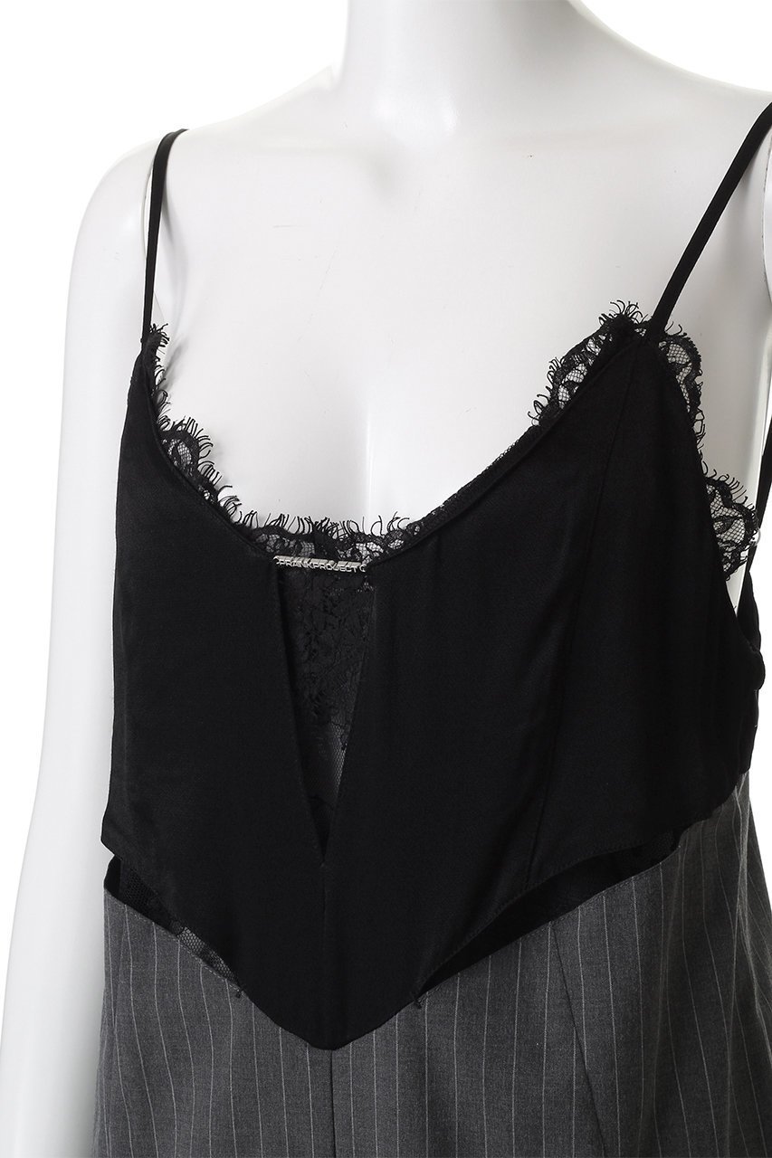 【プランク プロジェクト/PRANK PROJECT】のレースレイヤードキャミワンピース / Lace Layered Camisole Dress 人気、トレンドファッション・服の通販 founy(ファニー) 　ファッション　Fashion　レディースファッション　Fashion for Women　ワンピース　Dresses　フォーマル・パーティードレス・結婚式用ドレス　Elegant & Casual Dresses　キャミソールワンピース　Camisole Dresses　チュニック　Tunic Tops & Dresses　サテン　Satin, Glossy Fabric　スリット　Slit, Slit Detail　チュニック　Tunic, Long Top　ドッキング　Docking, Mixed Material　パーティ　Party, Party Style　フロント　Front, Front Design　ラップ　Wrap, Wrap Design　レース　Lace, Lace Fabric　ロング　Long, Long-Length　再入荷　Restock / Back in Stock　other-5|ID: prp329100004636667 ipo3291000000033407151