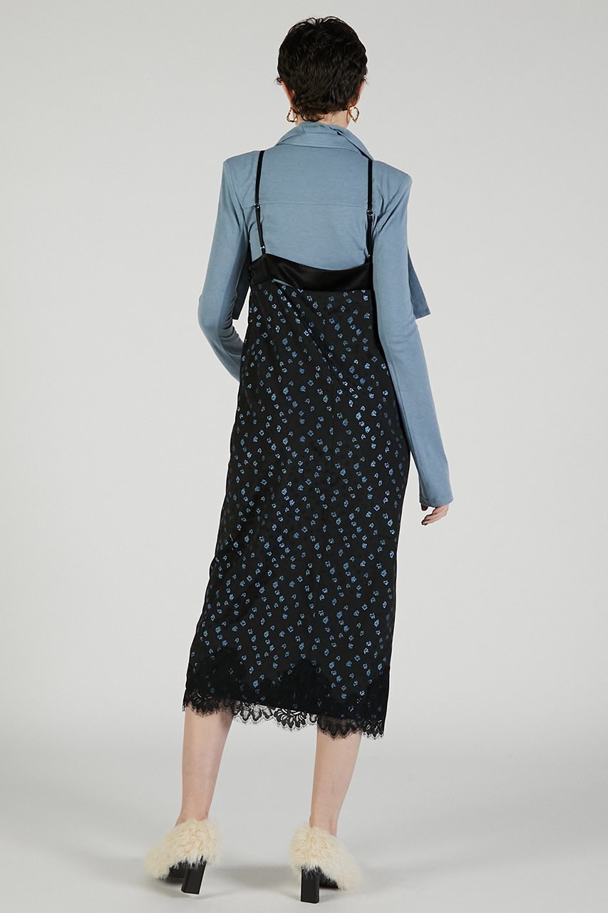 【プランク プロジェクト/PRANK PROJECT】のレースレイヤードキャミワンピース / Lace Layered Camisole Dress 人気、トレンドファッション・服の通販 founy(ファニー) 　ファッション　Fashion　レディースファッション　Fashion for Women　ワンピース　Dresses　フォーマル・パーティードレス・結婚式用ドレス　Elegant & Casual Dresses　キャミソールワンピース　Camisole Dresses　チュニック　Tunic Tops & Dresses　サテン　Satin, Glossy Fabric　スリット　Slit, Slit Detail　チュニック　Tunic, Long Top　ドッキング　Docking, Mixed Material　パーティ　Party, Party Style　フロント　Front, Front Design　ラップ　Wrap, Wrap Design　レース　Lace, Lace Fabric　ロング　Long, Long-Length　再入荷　Restock / Back in Stock　other-8|ID: prp329100004636667 ipo3291000000033407157