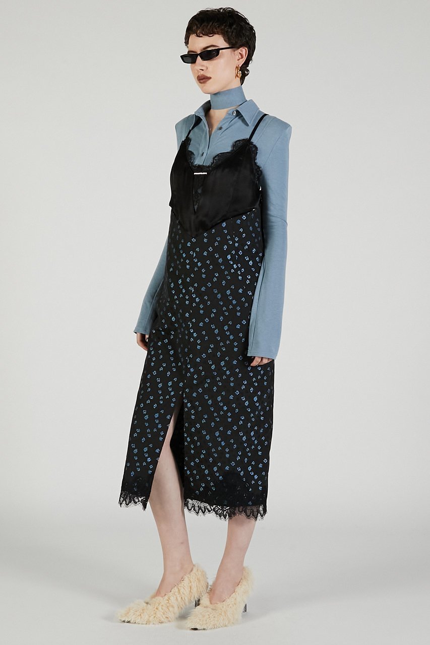 【プランク プロジェクト/PRANK PROJECT】のレースレイヤードキャミワンピース / Lace Layered Camisole Dress 人気、トレンドファッション・服の通販 founy(ファニー) 　ファッション　Fashion　レディースファッション　Fashion for Women　ワンピース　Dresses　フォーマル・パーティードレス・結婚式用ドレス　Elegant & Casual Dresses　キャミソールワンピース　Camisole Dresses　チュニック　Tunic Tops & Dresses　サテン　Satin, Glossy Fabric　スリット　Slit, Slit Detail　チュニック　Tunic, Long Top　ドッキング　Docking, Mixed Material　パーティ　Party, Party Style　フロント　Front, Front Design　ラップ　Wrap, Wrap Design　レース　Lace, Lace Fabric　ロング　Long, Long-Length　other-7|ID: prp329100004636667 ipo3291000000035616028