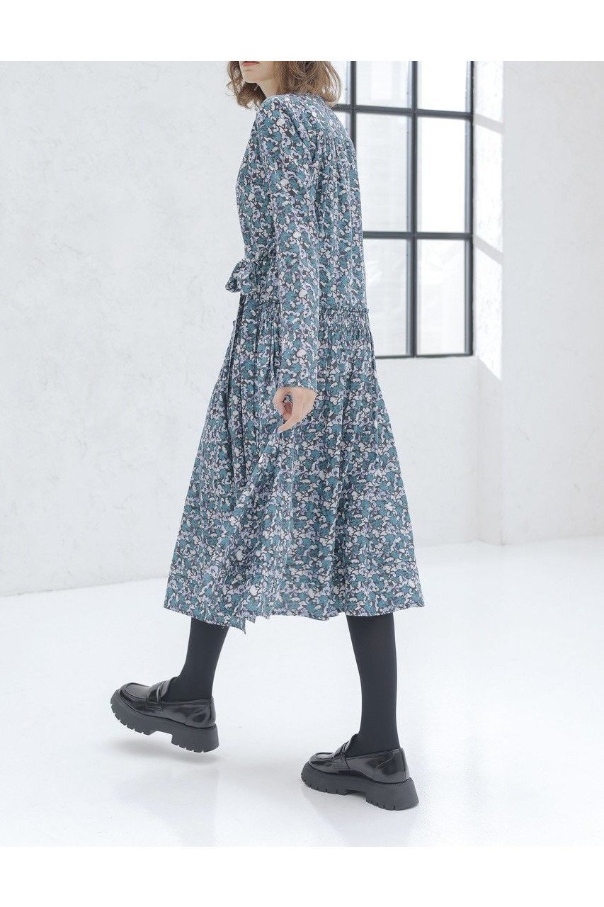 【マーレット/MERLETTE】のLILAS PRINT フラワープリント ローウエスト切替ギャザーラップドレス 人気、トレンドファッション・服の通販 founy(ファニー) 　ファッション　Fashion　レディースファッション　Fashion for Women　ワンピース　Dresses　フォーマル・パーティードレス・結婚式用ドレス　Elegant & Casual Dresses　チュニック　Tunic Tops & Dresses　2025年　2025　2025-2026秋冬・A/W　Autumn/Winter 2025–26 AW25–26　ギャザー　Gathered, Ruffled　チュニック　Tunic, Long Top　ドレス　Dress, One-Piece　フラワー　Flower, Floral　プリント　Print, Printed Pattern　ラップ　Wrap, Wrap Design　リボン　Ribbon, Bow　切替　Switching, Contrast Panel　A/W・秋冬　Autumn/Winter　other-8|ID: prp329100004636671 ipo3291000000033407184
