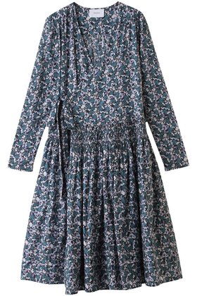 【マーレット/MERLETTE】 LILAS PRINT フラワープリント ローウエスト切替ギャザーラップドレス人気、トレンドファッション・服の通販 founy(ファニー) ファッション Fashion レディースファッション Fashion for Women ワンピース Dresses フォーマル・パーティードレス・結婚式用ドレス Elegant & Casual Dresses チュニック Tunic Tops & Dresses ギャザー Gathered, Ruffled チュニック Tunic, Long Top ドレス Dress, One-Piece フラワー Flower, Floral プリント Print, Printed Pattern ラップ Wrap, Wrap Design リボン Ribbon, Bow 切替 Switching, Contrast Panel |ID:prp329100004636671