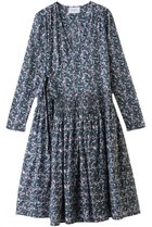 【マーレット/MERLETTE】のLILAS PRINT フラワープリント ローウエスト切替ギャザーラップドレス ネイビー|ID:prp329100004636671