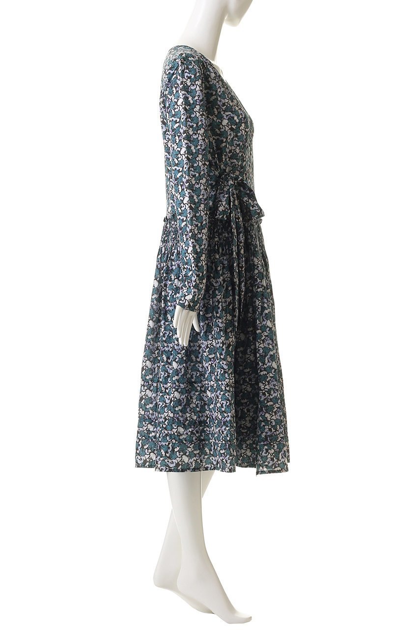 【マーレット/MERLETTE】のLILAS PRINT フラワープリント ローウエスト切替ギャザーラップドレス 人気、トレンドファッション・服の通販 founy(ファニー) 　ファッション　Fashion　レディースファッション　Fashion for Women　ワンピース　Dresses　フォーマル・パーティードレス・結婚式用ドレス　Elegant & Casual Dresses　チュニック　Tunic Tops & Dresses　ギャザー　Gathered, Ruffled　チュニック　Tunic, Long Top　ドレス　Dress, One-Piece　フラワー　Flower, Floral　プリント　Print, Printed Pattern　ラップ　Wrap, Wrap Design　リボン　Ribbon, Bow　切替　Switching, Contrast Panel　other-3|ID: prp329100004636671 ipo3291000000035616049