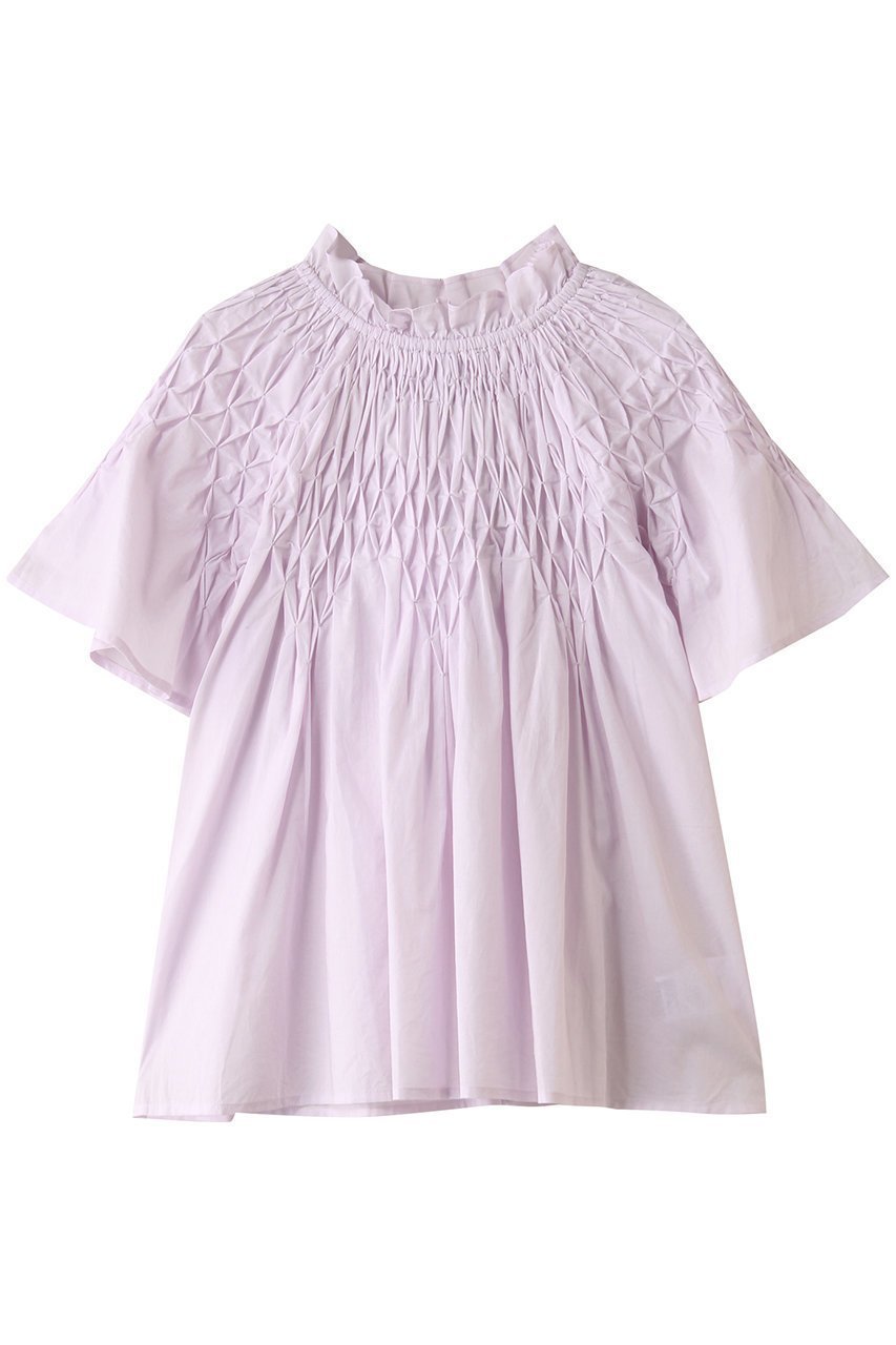 【マーレット/MERLETTE】のBEJART スモッキング刺しゅう ハイネックブラウス インテリア・キッズ・メンズ・レディースファッション・服の通販 founy(ファニー) 　ファッション　Fashion　レディースファッション　Fashion for Women　トップス・カットソー　Cut & Sew Tops　シャツ・ブラウス・オフィスカジュアル　Elegant Blouses & Button-Ups　2025年　2025　2025-2026秋冬・A/W　Autumn/Winter 2025–26 AW25–26　ギャザー　Gathered, Ruffled　ショート　Short, Short Length　スモッキング　Smocking, Gathered Stitching　スリーブ　Sleeve, Long Sleeve / Short Sleeve　センター　Center, Center Line　ハイネック　High Neck, Mock Neck　フェミニン　Feminine, Girly　フリル　Frill, Ruffle　フレア　Flare, Flared　エレガント 上品　Elegant　A/W・秋冬　Autumn/Winter　ピンク|ID: prp329100004636679 ipo3291000000033407228