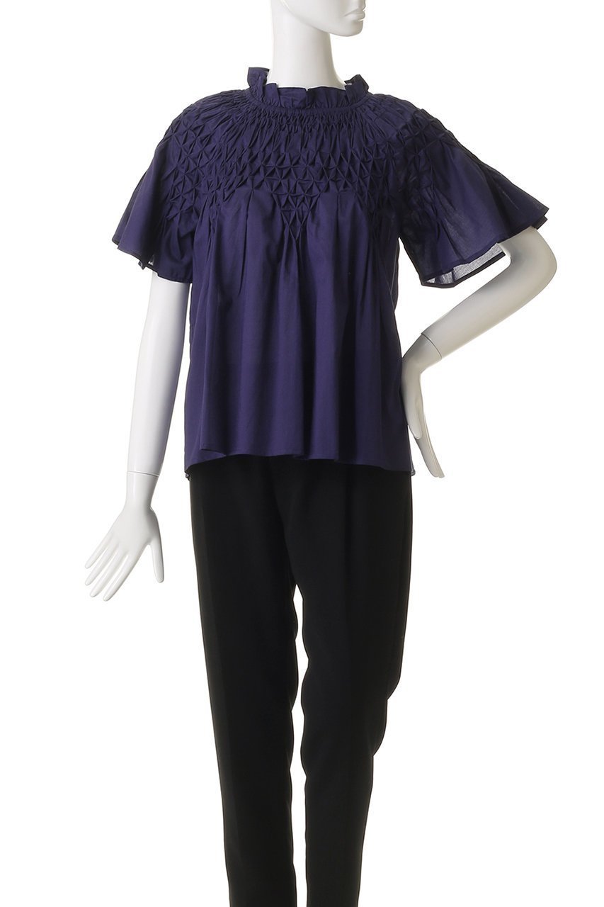 【マーレット/MERLETTE】のBEJART スモッキング刺しゅう ハイネックブラウス 人気、トレンドファッション・服の通販 founy(ファニー) 　ファッション　Fashion　レディースファッション　Fashion for Women　トップス・カットソー　Cut & Sew Tops　シャツ・ブラウス・オフィスカジュアル　Elegant Blouses & Button-Ups　2025年　2025　2025-2026秋冬・A/W　Autumn/Winter 2025–26 AW25–26　ギャザー　Gathered, Ruffled　ショート　Short, Short Length　スモッキング　Smocking, Gathered Stitching　スリーブ　Sleeve, Long Sleeve / Short Sleeve　センター　Center, Center Line　ハイネック　High Neck, Mock Neck　フェミニン　Feminine, Girly　フリル　Frill, Ruffle　フレア　Flare, Flared　エレガント 上品　Elegant　A/W・秋冬　Autumn/Winter　other-2|ID: prp329100004636679 ipo3291000000033407232