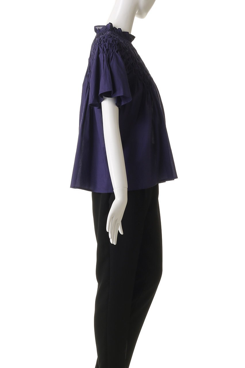 【マーレット/MERLETTE】のBEJART スモッキング刺しゅう ハイネックブラウス 人気、トレンドファッション・服の通販 founy(ファニー) 　ファッション　Fashion　レディースファッション　Fashion for Women　トップス・カットソー　Cut & Sew Tops　シャツ・ブラウス・オフィスカジュアル　Elegant Blouses & Button-Ups　2025年　2025　2025-2026秋冬・A/W　Autumn/Winter 2025–26 AW25–26　ギャザー　Gathered, Ruffled　ショート　Short, Short Length　スモッキング　Smocking, Gathered Stitching　スリーブ　Sleeve, Long Sleeve / Short Sleeve　センター　Center, Center Line　ハイネック　High Neck, Mock Neck　フェミニン　Feminine, Girly　フリル　Frill, Ruffle　フレア　Flare, Flared　エレガント 上品　Elegant　A/W・秋冬　Autumn/Winter　other-3|ID: prp329100004636679 ipo3291000000033407234