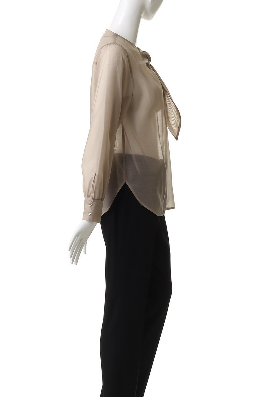 【アナイ/ANAYI】のオーガンジーツイストボウブラウス 人気、トレンドファッション・服の通販 founy(ファニー) 　ファッション　Fashion　レディースファッション　Fashion for Women　トップス・カットソー　Cut & Sew Tops　シャツ・ブラウス・オフィスカジュアル　Elegant Blouses & Button-Ups　アシンメトリー　Asymmetrical Style　オーガンジー　Organza Fabric　スリーブ　Sleeve, Long Sleeve / Short Sleeve　フロント　Front, Front Design　ロング　Long, Long-Length　エレガント 上品　Elegant　other-3|ID: prp329100004636681 ipo3291000000035713092