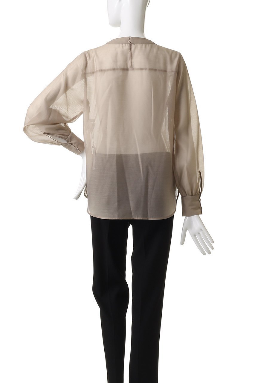 【アナイ/ANAYI】のオーガンジーツイストボウブラウス 人気、トレンドファッション・服の通販 founy(ファニー) 　ファッション　Fashion　レディースファッション　Fashion for Women　トップス・カットソー　Cut & Sew Tops　シャツ・ブラウス・オフィスカジュアル　Elegant Blouses & Button-Ups　アシンメトリー　Asymmetrical Style　オーガンジー　Organza Fabric　スリーブ　Sleeve, Long Sleeve / Short Sleeve　フロント　Front, Front Design　ロング　Long, Long-Length　エレガント 上品　Elegant　other-4|ID: prp329100004636681 ipo3291000000035713093