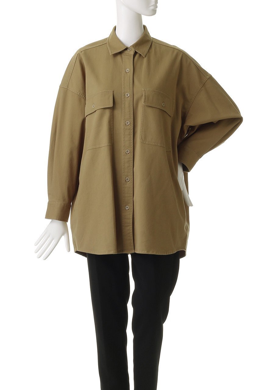 【エリオポール/heliopole】のコットンツイルビッグシャツ 人気、トレンドファッション・服の通販 founy(ファニー) 　ファッション　Fashion　レディースファッション　Fashion for Women　トップス・カットソー　Cut & Sew Tops　シャツ・ブラウス・オフィスカジュアル　Elegant Blouses & Button-Ups　2025年　2025　2025-2026秋冬・A/W　Autumn/Winter 2025–26 AW25–26　おすすめ　Recommended / Our Picks　スリーブ　Sleeve, Long Sleeve / Short Sleeve　セットアップ　Set-Up, Coordinated Outfit　ビッグ　Big, Oversized　ピーチ　Peach, Soft Touch　ポケット　Pocket, Pocket Detail　ロング　Long, Long-Length　A/W・秋冬　Autumn/Winter　other-2|ID: prp329100004636683 ipo3291000000033407254