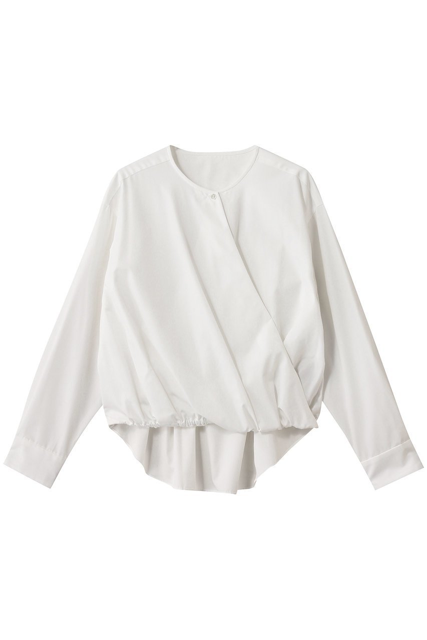 【エリオポール/heliopole】のカシュクールブラウス 人気、トレンドファッション・服の通販 founy(ファニー) 　ファッション　Fashion　レディースファッション　Fashion for Women　トップス・カットソー　Cut & Sew Tops　シャツ・ブラウス・オフィスカジュアル　Elegant Blouses & Button-Ups　ギャザー　Gathered, Ruffled　スリーブ　Sleeve, Long Sleeve / Short Sleeve　バルーン　Balloon, Balloon Silhouette　フロント　Front, Front Design　ブロード　Broadcloth, Fine Cotton　ロング　Long, Long-Length　 other-1|ID: prp329100004636684 ipo3291000000035759319