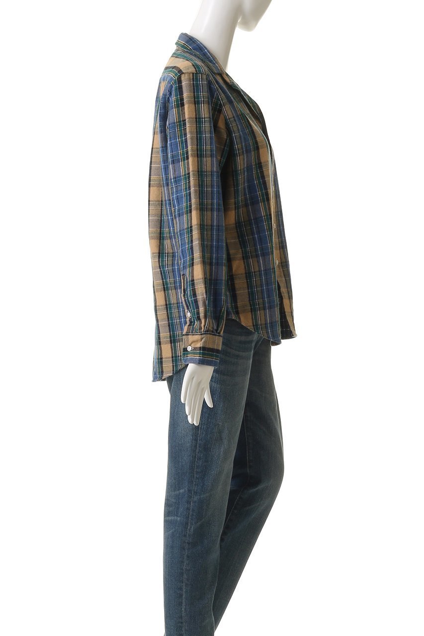 【フランク&アイリーン/Frank&Eileen】のEILEEN イタリアンコットン ブラウンチェック シャツ 人気、トレンドファッション・服の通販 founy(ファニー) 　ファッション　Fashion　レディースファッション　Fashion for Women　トップス・カットソー　Cut & Sew Tops　シャツ・ブラウス・オフィスカジュアル　Elegant Blouses & Button-Ups　スリーブ　Sleeve, Long Sleeve / Short Sleeve　チェック　Check, Plaid, Tartan　デニム　Denim, Jeans Material　リラックス　Relax, Relaxed Fit　ロング　Long, Long-Length　定番　Standard, Basic Item　無地　Plain, Solid Color　other-3|ID: prp329100004636690 ipo3291000000035616068