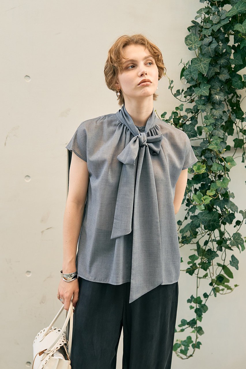 【デザイン ワークス/DESIGN WORKS】のT/Wボイルボウタイブラウス 人気、トレンドファッション・服の通販 founy(ファニー) 　ファッション　Fashion　レディースファッション　Fashion for Women　トップス・カットソー　Cut & Sew Tops　シャツ・ブラウス・オフィスカジュアル　Elegant Blouses & Button-Ups　シンプル　Simple, Minimal　ジャケット　Jacket, Outerwear　スリーブ　Sleeve, Long Sleeve / Short Sleeve　ボウタイ　Bow Tie, Neck Bow　ロング　Long, Long-Length　other-8|ID: prp329100004636694 ipo3291000000035616085