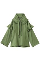 【マルティニーク/martinique】の【CURRENTAGE】ラッフルオックスブラウス 人気、トレンドファッション・服の通販 founy(ファニー) ファッション Fashion レディースファッション Fashion for Women トップス・カットソー Cut & Sew Tops シャツ・ブラウス・オフィスカジュアル Elegant Blouses & Button-Ups 2025年 2025 2025-2026秋冬・A/W Autumn/Winter 2025–26 AW25–26 スリーブ Sleeve, Long Sleeve / Short Sleeve フェミニン Feminine, Girly ロング Long, Long-Length A/W・秋冬 Autumn/Winter thumbnail グリーン|ID: prp329100004636696 ipo3291000000033407329
