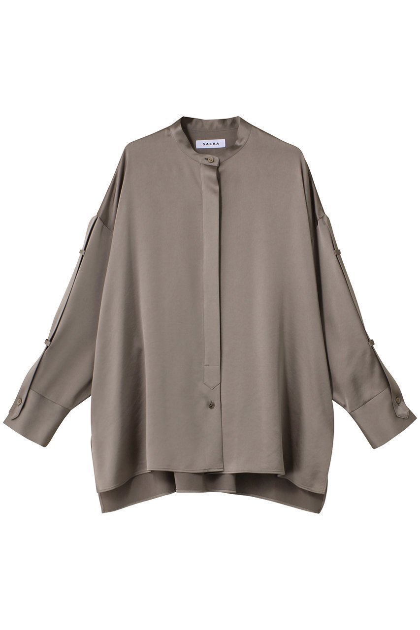 【サクラ/SACRA】のトリアセサテンブラウス 人気、トレンドファッション・服の通販 founy(ファニー) 　ファッション　Fashion　レディースファッション　Fashion for Women　トップス・カットソー　Cut & Sew Tops　シャツ・ブラウス・オフィスカジュアル　Elegant Blouses & Button-Ups　2025年　2025　2025-2026秋冬・A/W　Autumn/Winter 2025–26 AW25–26　シルク　Silk, 100% Silk　スリーブ　Sleeve, Long Sleeve / Short Sleeve　ループ　Loop, Loop Knit　ロング　Long, Long-Length　ワッシャー　Washer, Crinkled Finish　A/W・秋冬　Autumn/Winter　 other-1|ID: prp329100004636702 ipo3291000000033407368