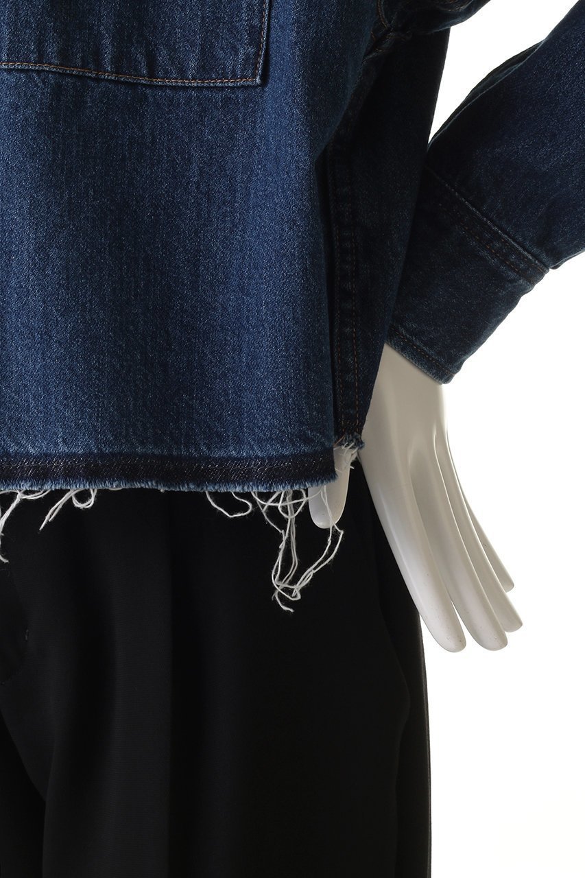 【サクラ/SACRA】のオーセンティックデニムシャツジャケット 人気、トレンドファッション・服の通販 founy(ファニー) 　ファッション　Fashion　レディースファッション　Fashion for Women　アウター　Coat / Outerwear Collection　レディースジャケット・軽アウター　Jackets　トップス・カットソー　Cut & Sew Tops　2025年　2025　2025-2026秋冬・A/W　Autumn/Winter 2025–26 AW25–26　カットオフ　Cut-Off Design　クロップド　Cropped, Short Length　ストーン　Stone, Gem-Like　スリーブ　Sleeve, Long Sleeve / Short Sleeve　デニム　Denim, Jeans Material　ロング　Long, Long-Length　A/W・秋冬　Autumn/Winter　other-6|ID: prp329100004636704 ipo3291000000033407393