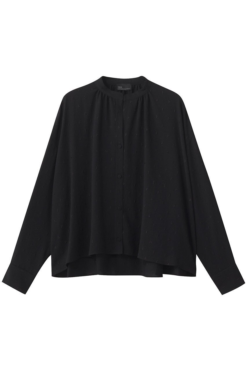 【エリオポール/heliopole】の【TICCA】DOT EMBROIDERYブラウス インテリア・キッズ・メンズ・レディースファッション・服の通販 founy(ファニー) 　ファッション　Fashion　レディースファッション　Fashion for Women　トップス・カットソー　Cut & Sew Tops　シャツ・ブラウス・オフィスカジュアル　Elegant Blouses & Button-Ups　スリーブ　Sleeve, Long Sleeve / Short Sleeve　ダウン　Down, Puffer　デニム　Denim, Jeans Material　ドット　Polka Dot, Dot Pattern　フェミニン　Feminine, Girly　ロング　Long, Long-Length　新作・新入荷　New Arrivals / New In　無地　Plain, Solid Color　ブラック|ID: prp329100004636717 ipo3291000000033407473