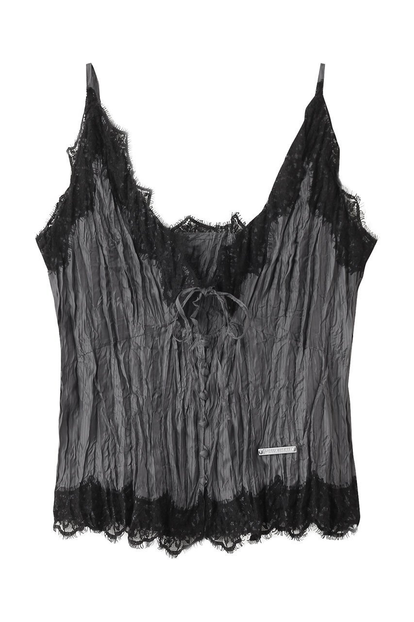 【プランク プロジェクト/PRANK PROJECT】のワッシャーレースキャミトップス / Washer Lace Cami Tops インテリア・キッズ・メンズ・レディースファッション・服の通販 founy(ファニー) 　ファッション　Fashion　レディースファッション　Fashion for Women　トップス・カットソー　Cut & Sew Tops　キャミソール&ノースリーブ　Camisoles & Sleeveless Tops　シャツ・ブラウス・オフィスカジュアル　Elegant Blouses & Button-Ups　おすすめ　Recommended / Our Picks　インナー　Innerwear　キャミ　Camisole, Cami Top　コンビ　Combo, Combination Style　ストライプ　Stripe, Striped Pattern　ノースリーブ　Sleeveless, No-Sleeve　ランジェリー　Lingerie, Intimate Wear　ランダム　Random, Irregular　レース　Lace, Lace Fabric　ワッシャー　Washer, Crinkled Finish　羽織　Haori, Light Jacket　GRY(グレー)|ID: prp329100004636718 ipo3291000000033407481