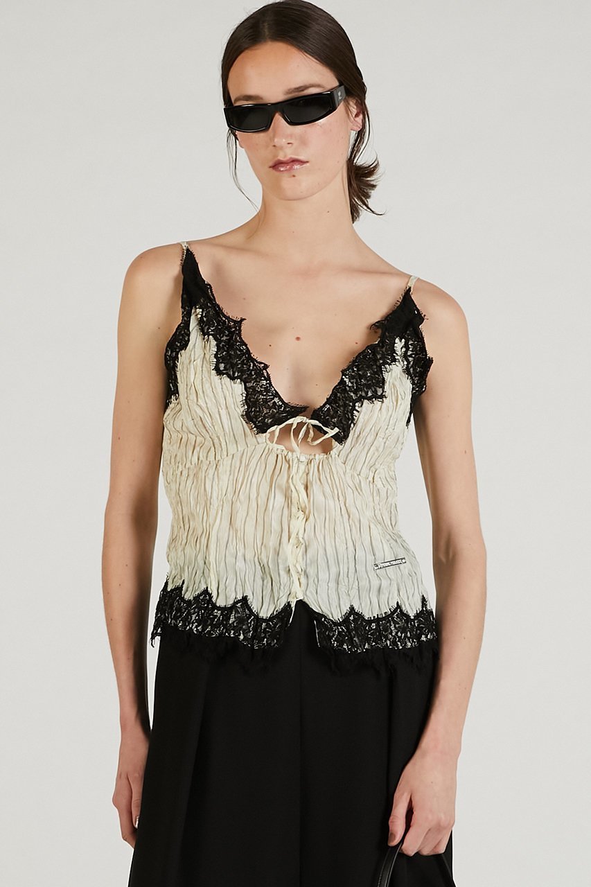 【プランク プロジェクト/PRANK PROJECT】のワッシャーレースキャミトップス / Washer Lace Cami Tops 人気、トレンドファッション・服の通販 founy(ファニー) 　ファッション　Fashion　レディースファッション　Fashion for Women　トップス・カットソー　Cut & Sew Tops　キャミソール&ノースリーブ　Camisoles & Sleeveless Tops　シャツ・ブラウス・オフィスカジュアル　Elegant Blouses & Button-Ups　おすすめ　Recommended / Our Picks　インナー　Innerwear　キャミ　Camisole, Cami Top　コンビ　Combo, Combination Style　ストライプ　Stripe, Striped Pattern　ノースリーブ　Sleeveless, No-Sleeve　ランジェリー　Lingerie, Intimate Wear　ランダム　Random, Irregular　レース　Lace, Lace Fabric　ワッシャー　Washer, Crinkled Finish　羽織　Haori, Light Jacket　other-7|ID: prp329100004636718 ipo3291000000033407492