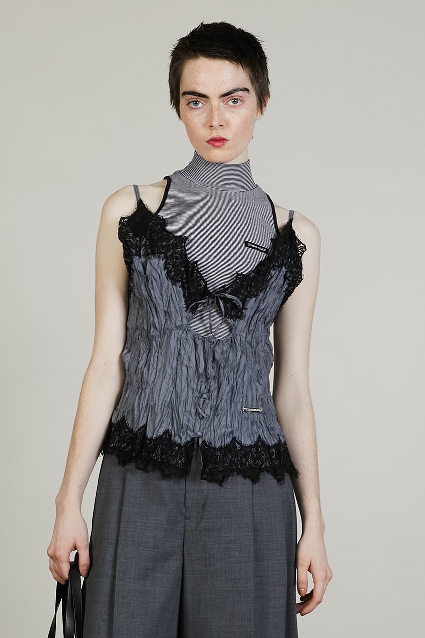 【プランク プロジェクト/PRANK PROJECT】のワッシャーレースキャミトップス / Washer Lace Cami Tops 人気、トレンドファッション・服の通販 founy(ファニー) ファッション Fashion レディースファッション Fashion for Women トップス・カットソー Cut & Sew Tops キャミソール&ノースリーブ Camisoles & Sleeveless Tops シャツ・ブラウス・オフィスカジュアル Elegant Blouses & Button-Ups おすすめ Recommended / Our Picks インナー Innerwear キャミ Camisole, Cami Top コンビ Combo, Combination Style ストライプ Stripe, Striped Pattern ノースリーブ Sleeveless, No-Sleeve ランジェリー Lingerie, Intimate Wear ランダム Random, Irregular レース Lace, Lace Fabric ワッシャー Washer, Crinkled Finish 羽織 Haori, Light Jacket other-6|ID: prp329100004636718 ipo3291000000035984288
