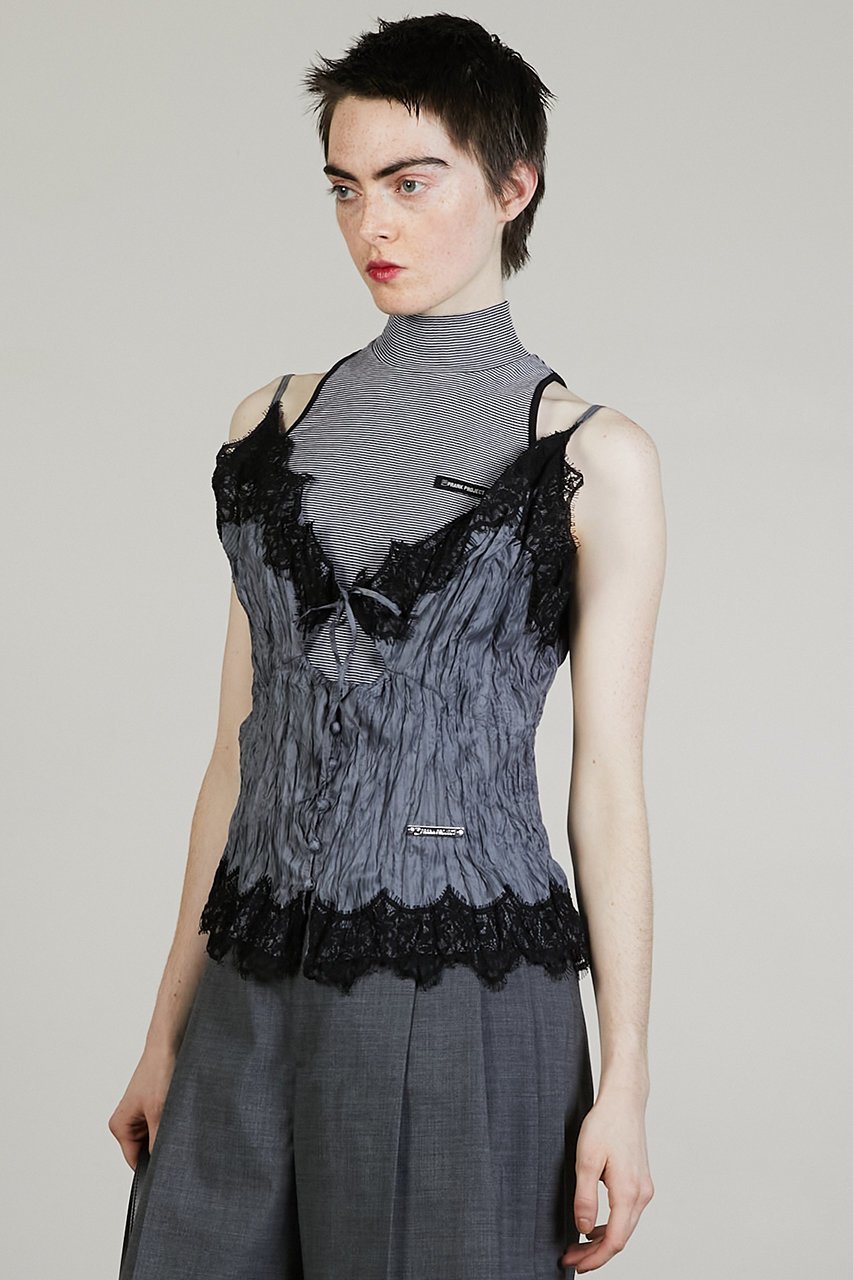 【プランク プロジェクト/PRANK PROJECT】のワッシャーレースキャミトップス / Washer Lace Cami Tops 人気、トレンドファッション・服の通販 founy(ファニー) ファッション Fashion レディースファッション Fashion for Women トップス・カットソー Cut & Sew Tops キャミソール&ノースリーブ Camisoles & Sleeveless Tops シャツ・ブラウス・オフィスカジュアル Elegant Blouses & Button-Ups おすすめ Recommended / Our Picks インナー Innerwear キャミ Camisole, Cami Top コンビ Combo, Combination Style ストライプ Stripe, Striped Pattern ノースリーブ Sleeveless, No-Sleeve ランジェリー Lingerie, Intimate Wear ランダム Random, Irregular レース Lace, Lace Fabric ワッシャー Washer, Crinkled Finish 羽織 Haori, Light Jacket other-7|ID: prp329100004636718 ipo3291000000035984289